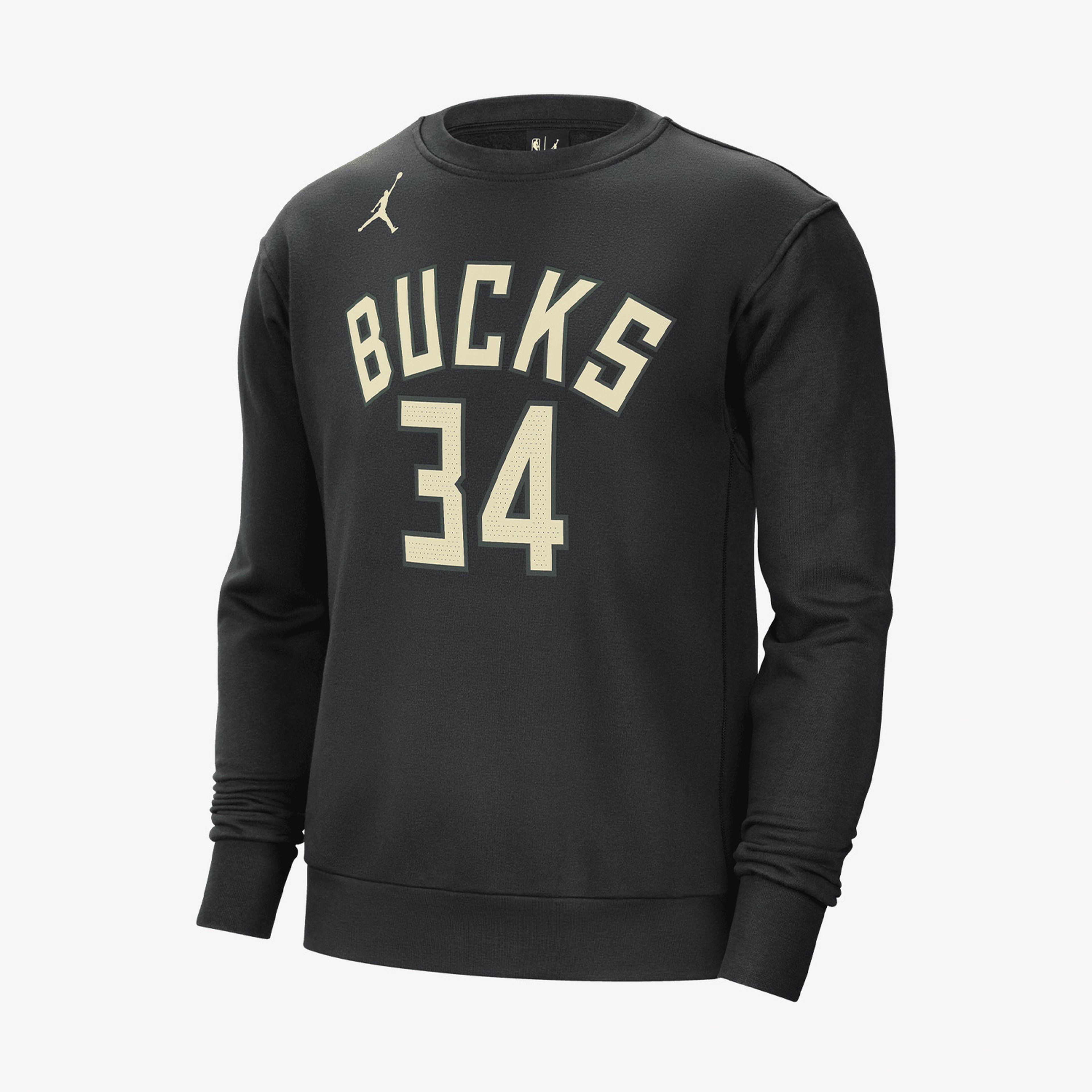 Jordan Giannis Antetokounmpo Milwaukee Bucks Courtside Statement Edition Erkek Siyah Sweatshirt