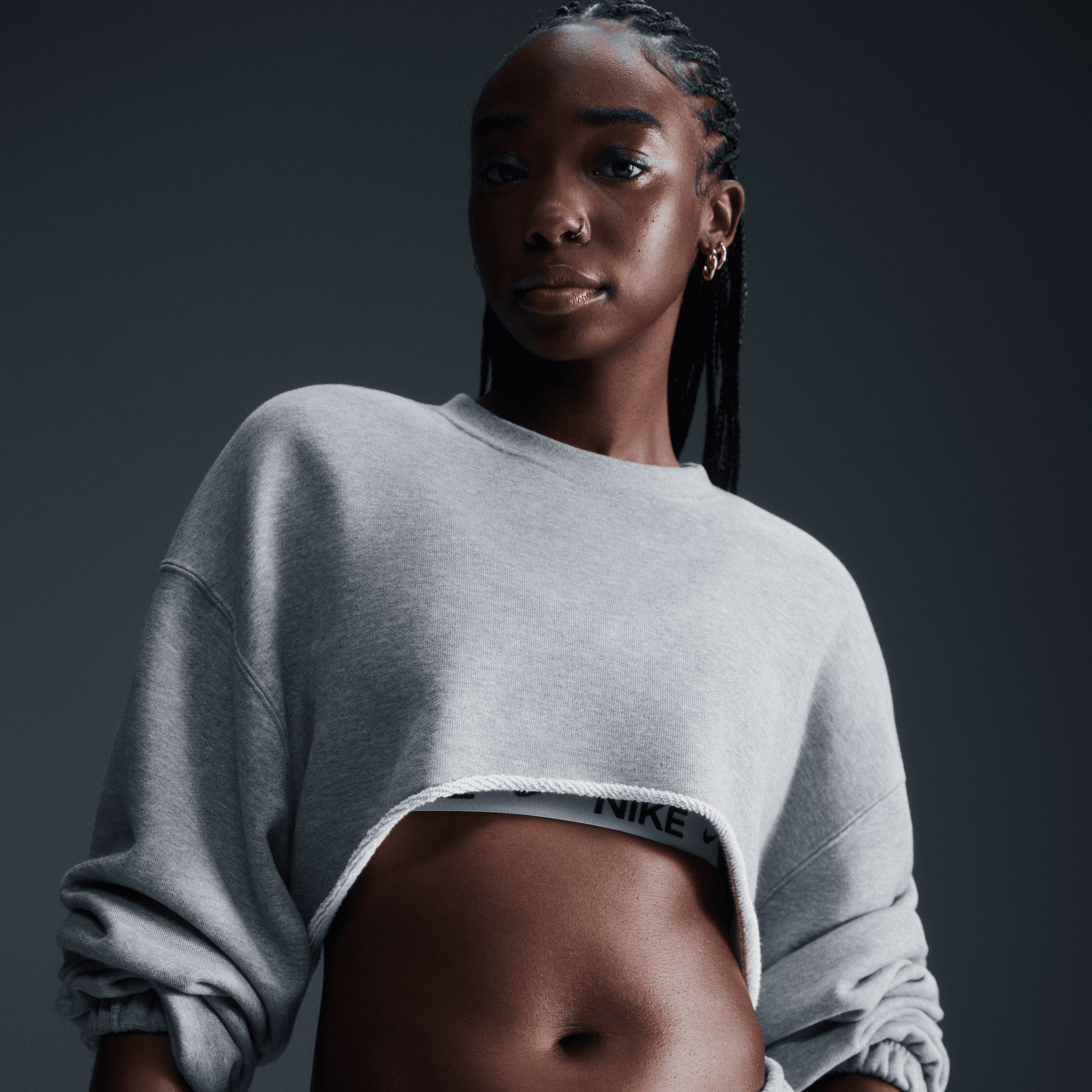 Nike Sportswear Dans Kadın Gri Sweatshirt