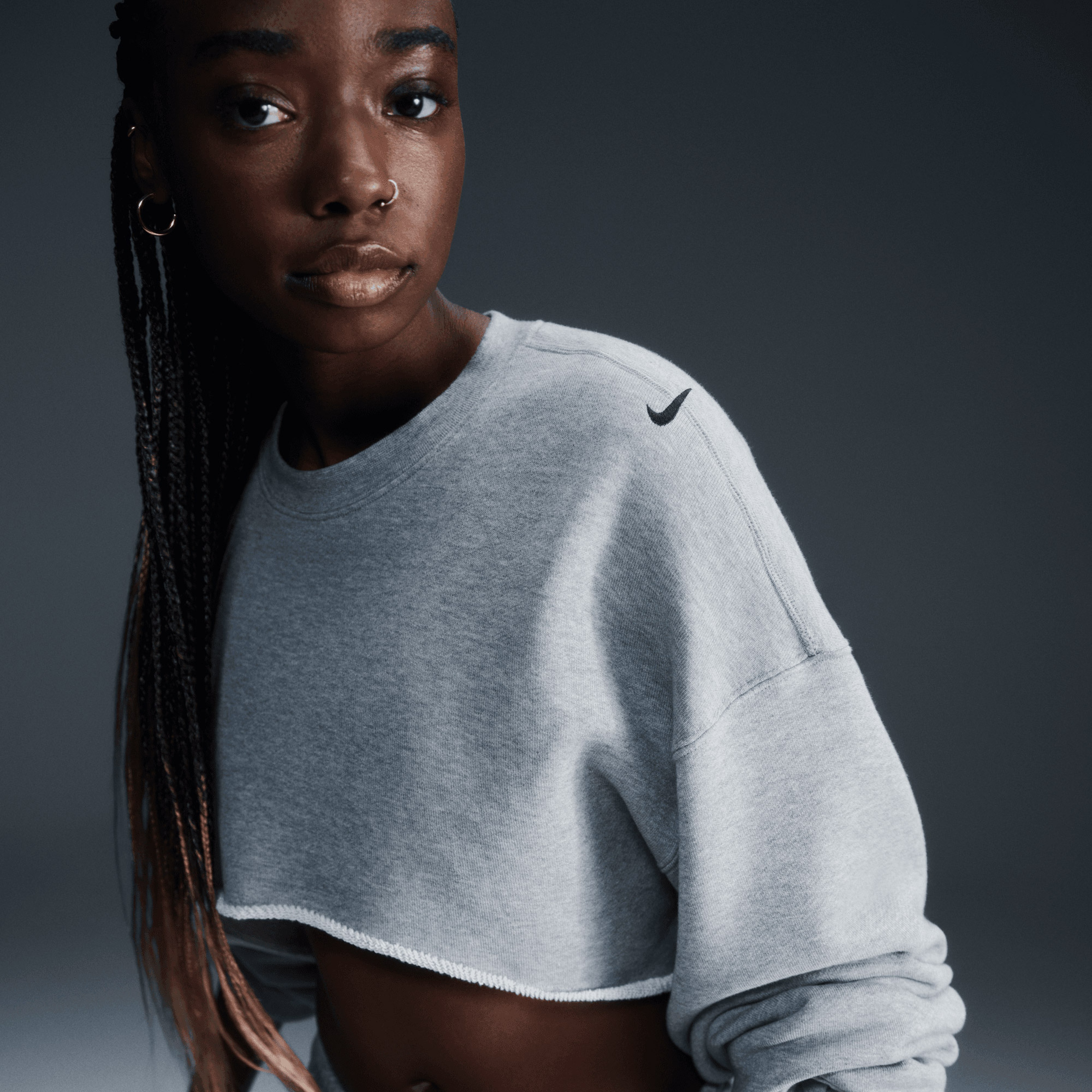 Nike Sportswear Dans Kadın Gri Sweatshirt