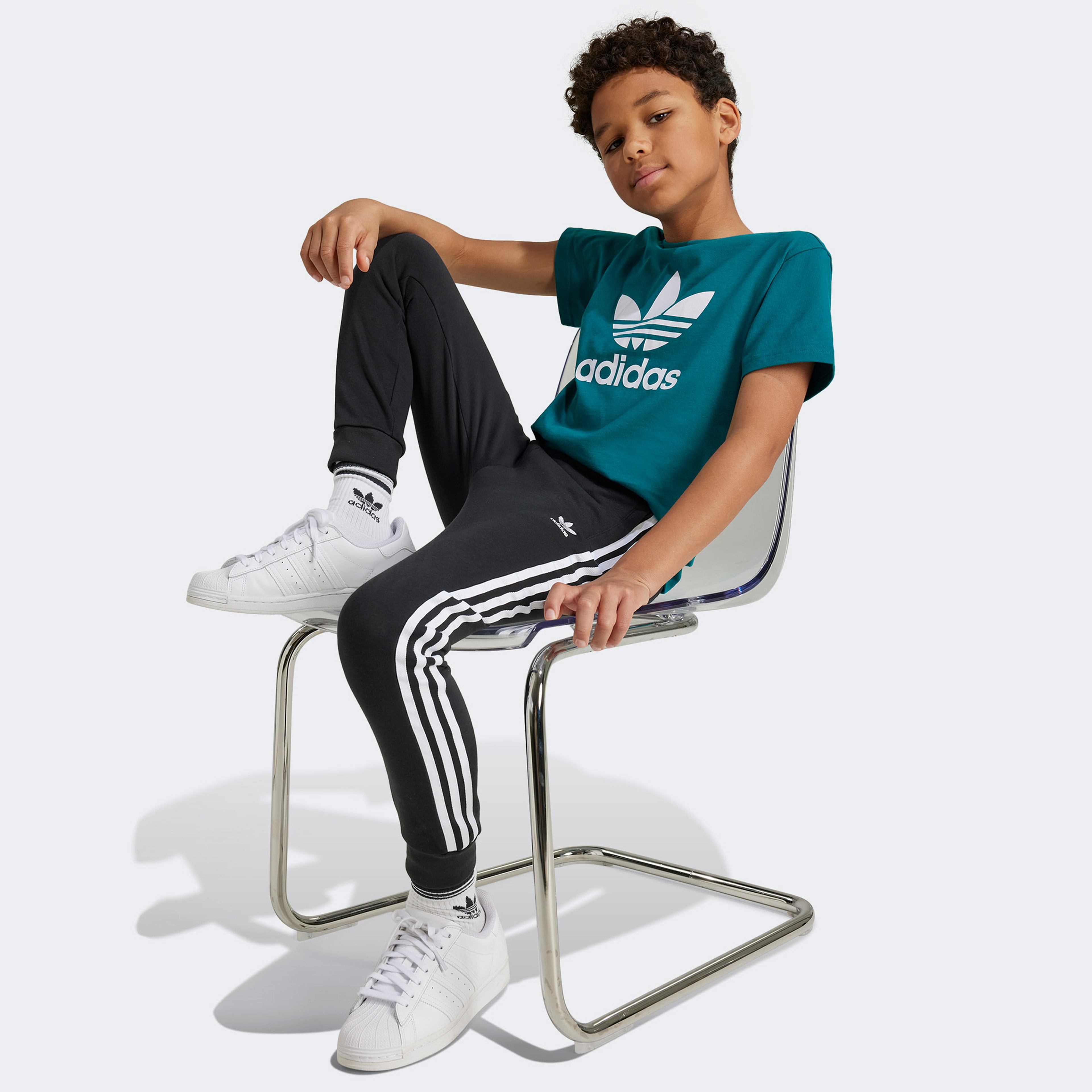 adidas Adicolor Trefoil Çocuk Turkuaz T-Shirt