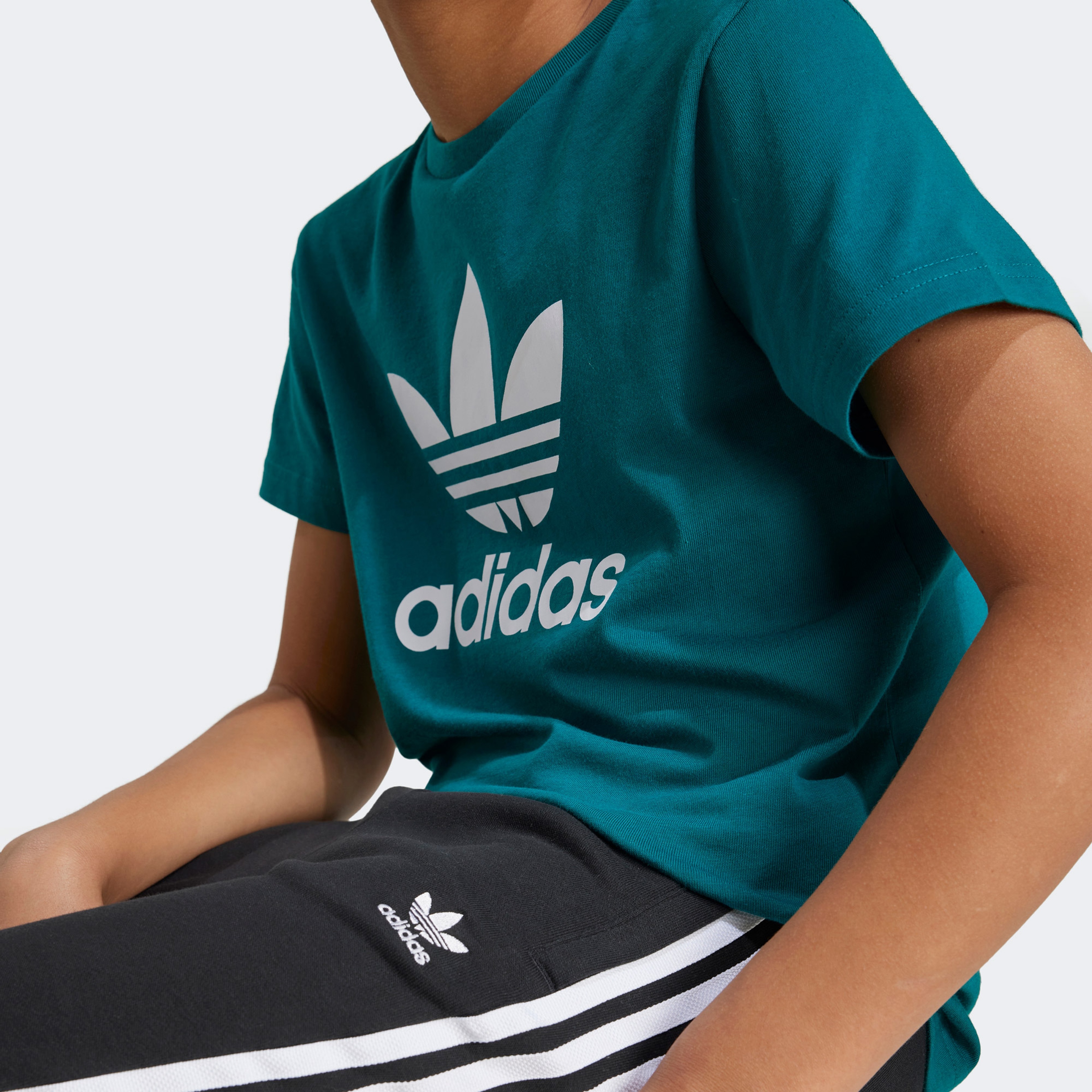 adidas Adicolor Trefoil Çocuk Turkuaz T-Shirt