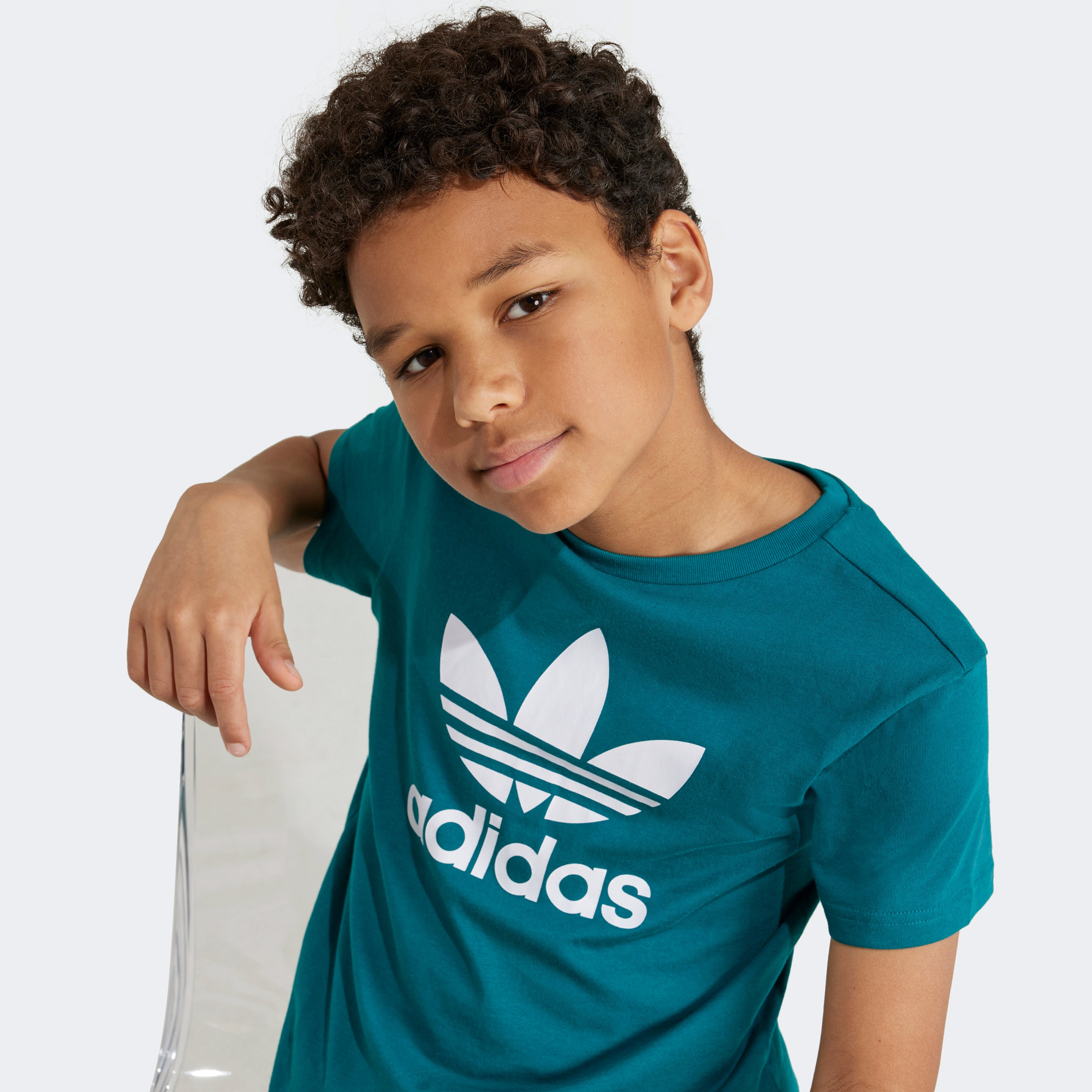 adidas Adicolor Trefoil Çocuk Turkuaz T-Shirt