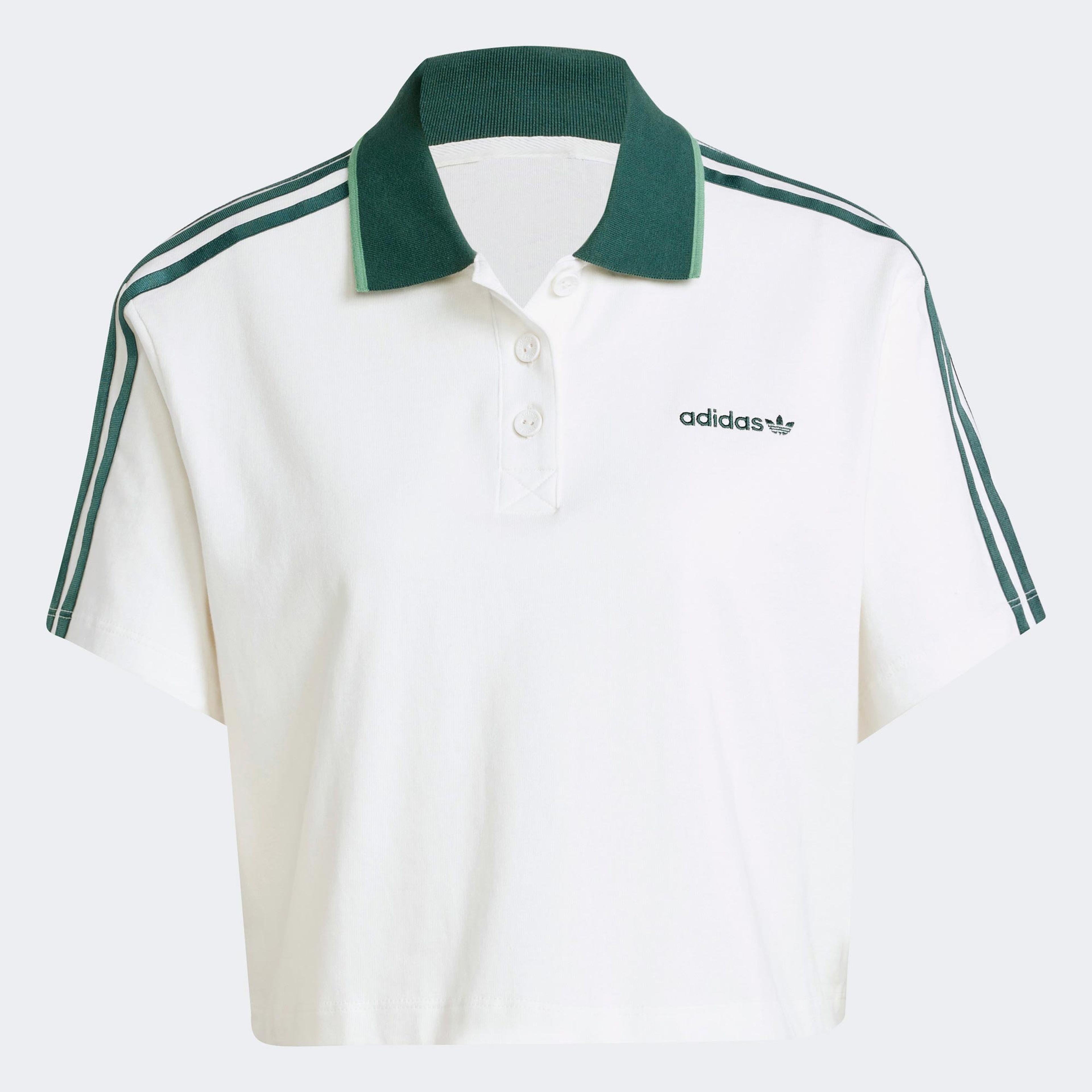 adidas Loose Kadın Beyaz Crop Polo