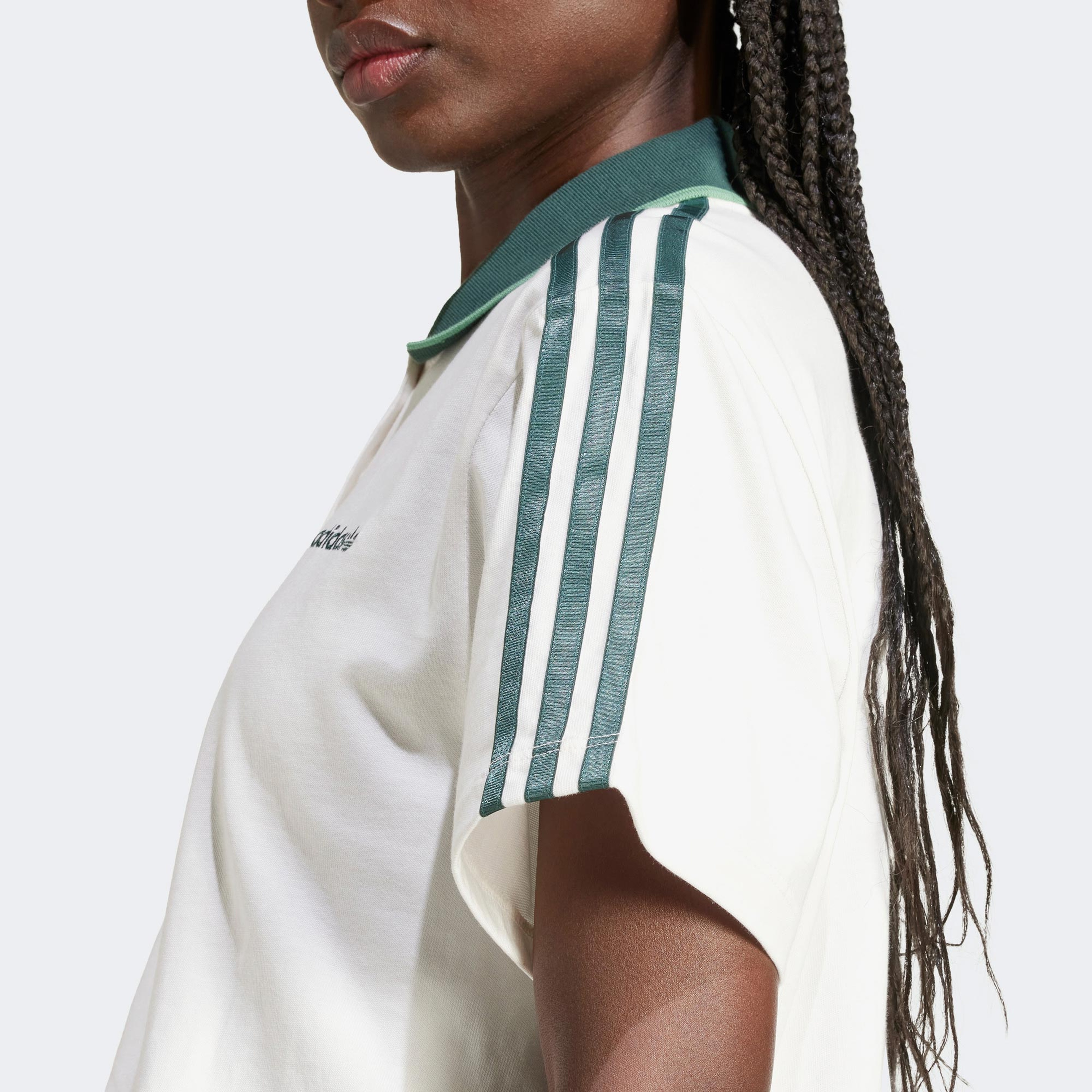 adidas Loose Kadın Beyaz Crop Polo