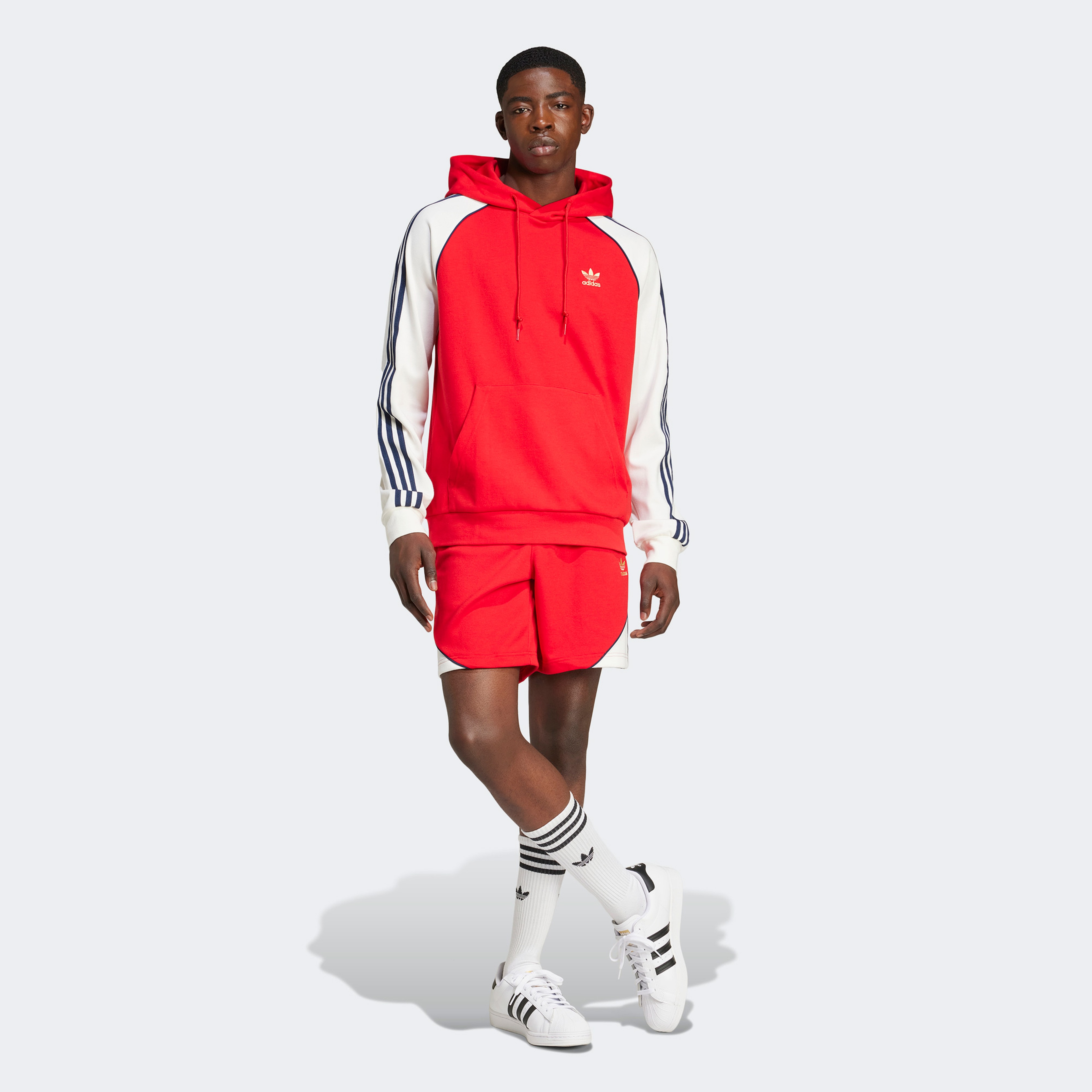 adidas Colorblocked SST Erkek Kırmızı Hoodie