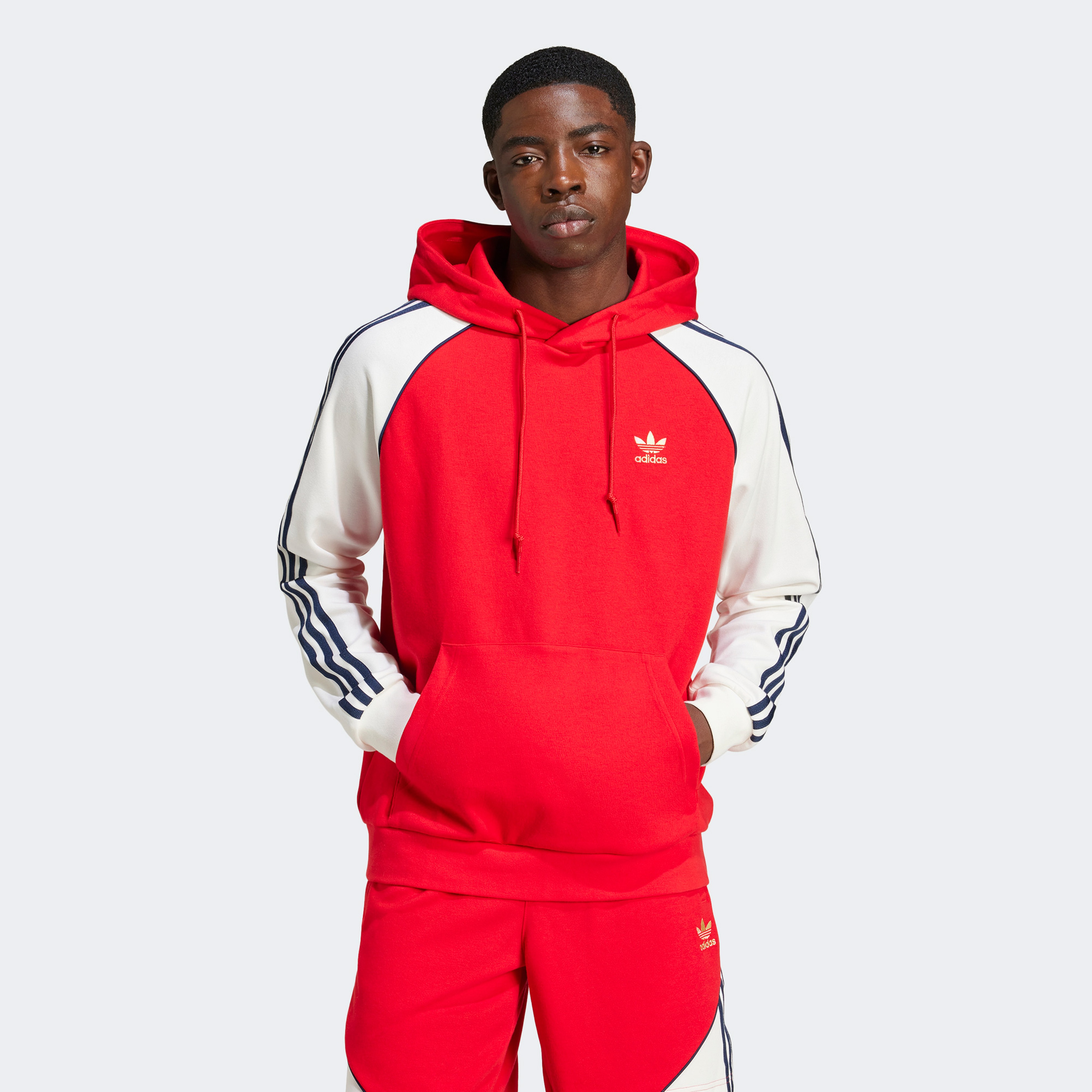 adidas Colorblocked SST Erkek Kırmızı Hoodie