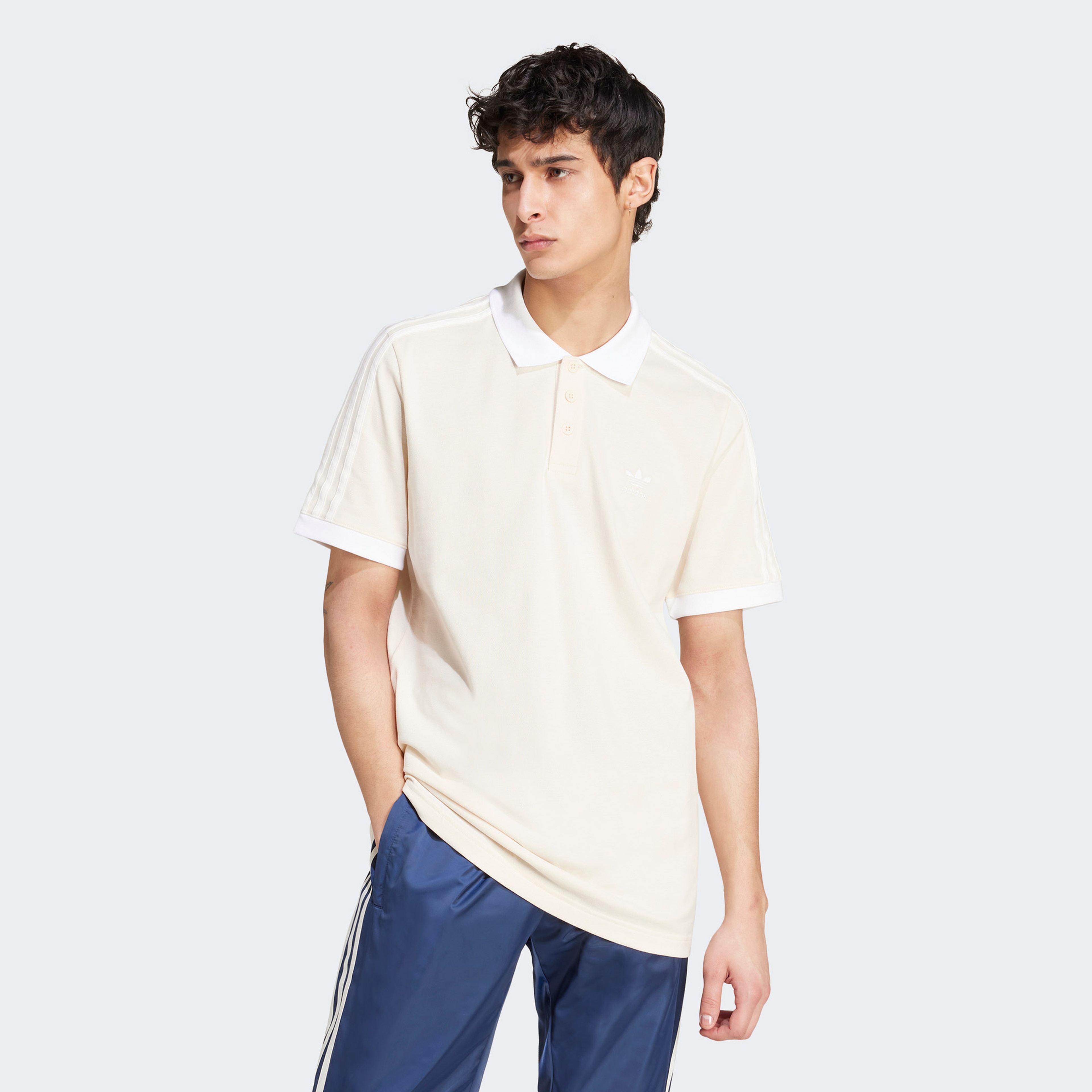 adidas Adicolor Classics 3-Stripes Erkek Bej Polo T-Shirt