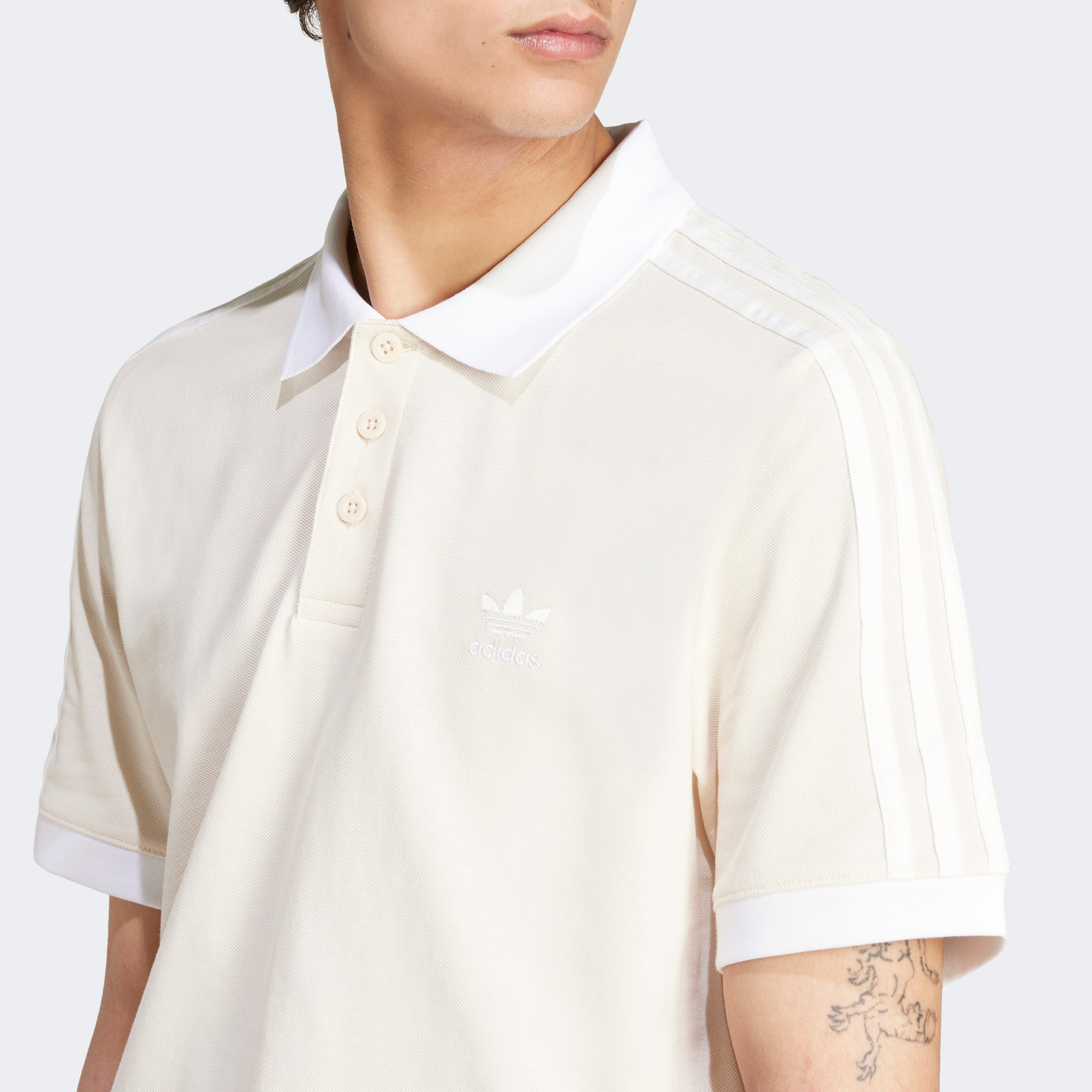 adidas Adicolor Classics 3-Stripes Erkek Bej Polo T-Shirt