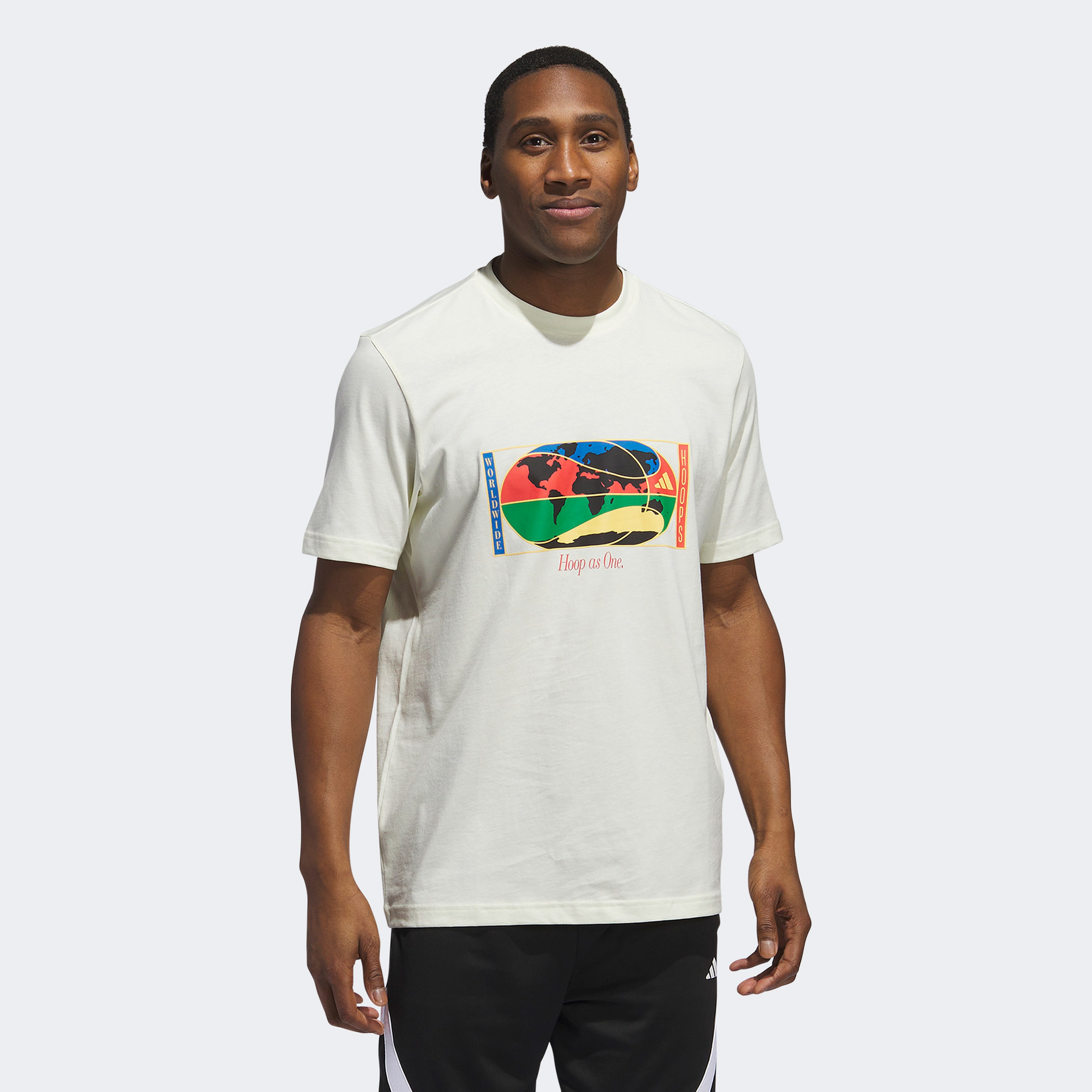 adidas Worldwide Hoops Global Graphic Erkek Bej T-Shirt