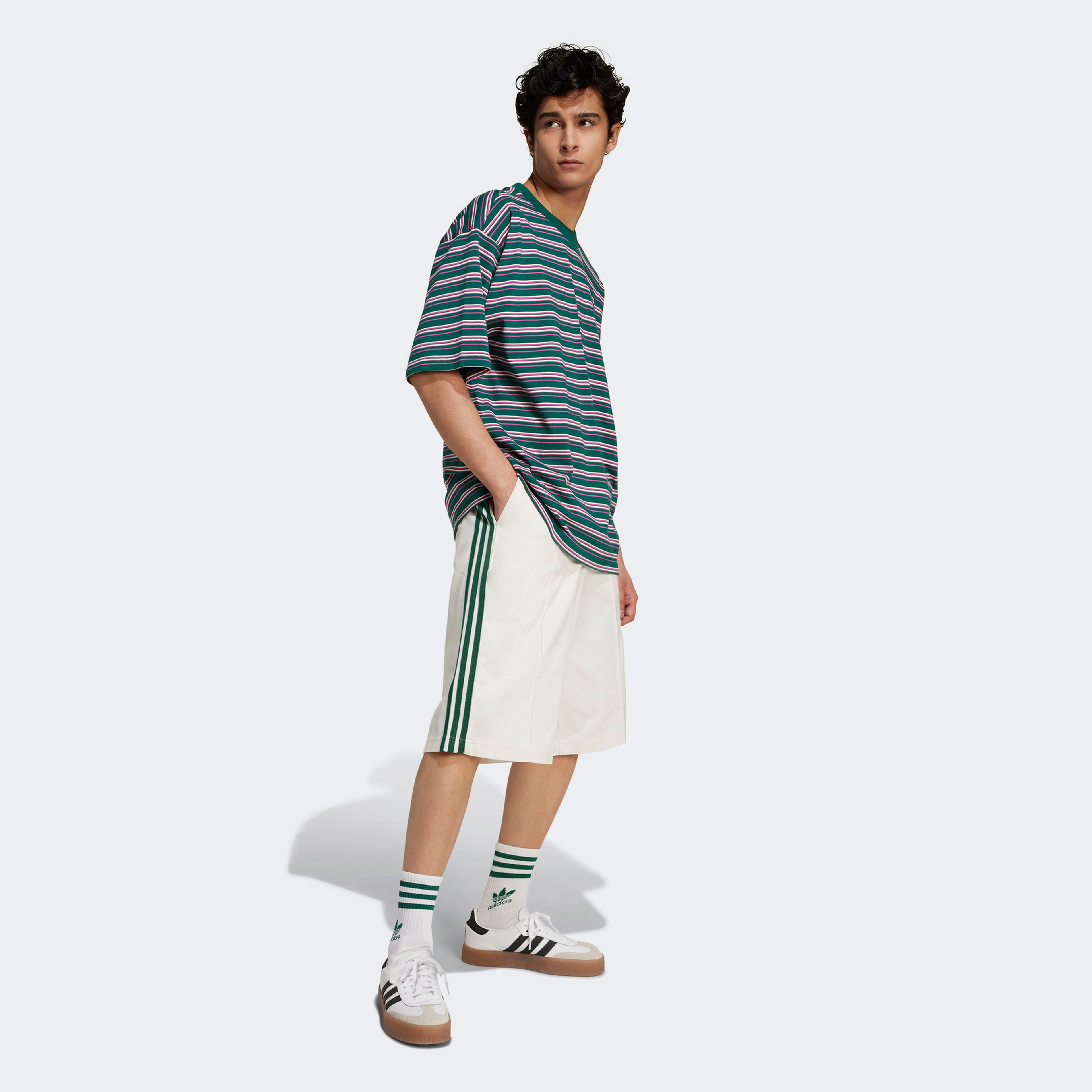 adidas Originals 80S Loose Buttoned 3 Stripes Bermuda 11 inch Erkek Beyaz Şort