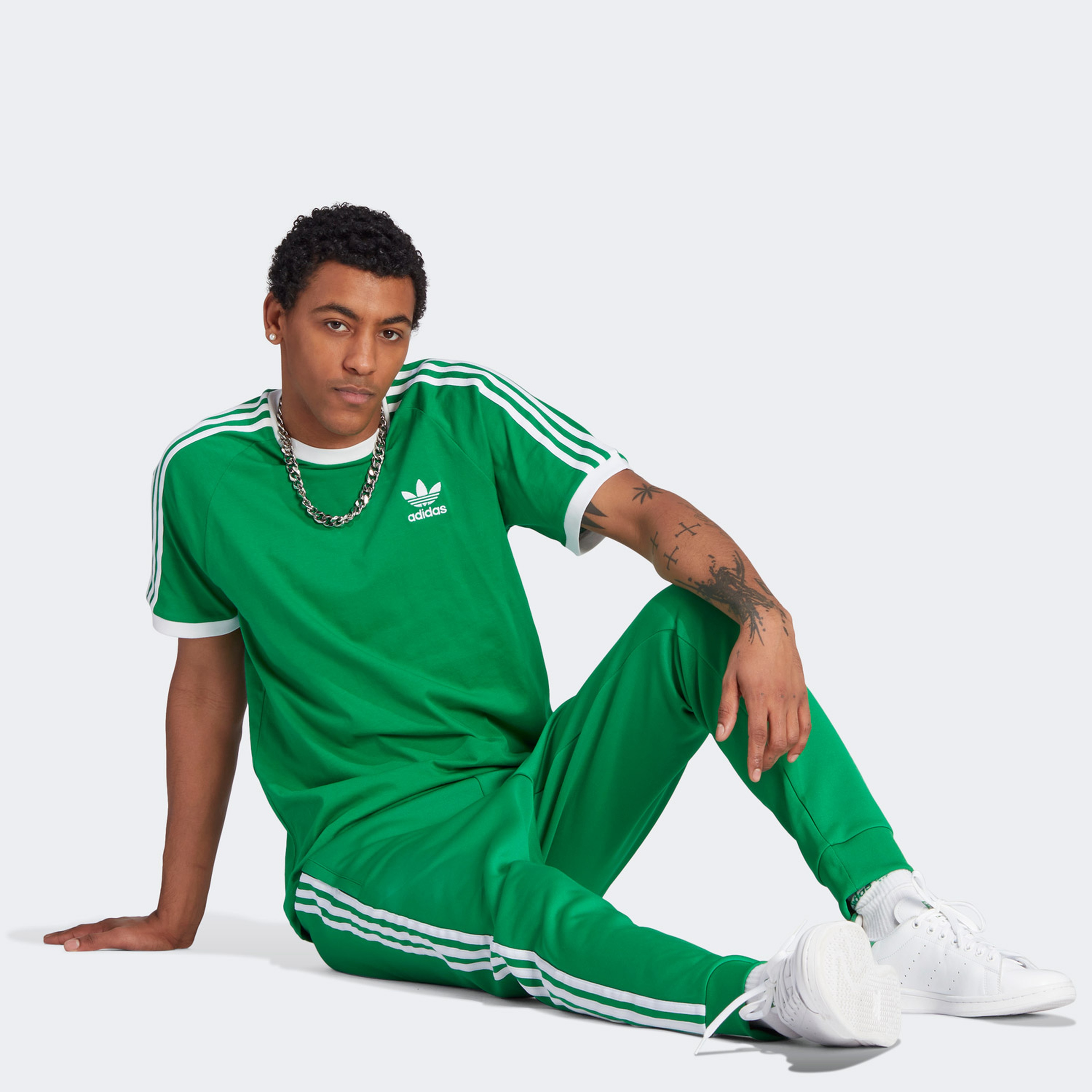 adidas Adicolor Classics 3-Stripes Erkek Yeşil T-Shirt