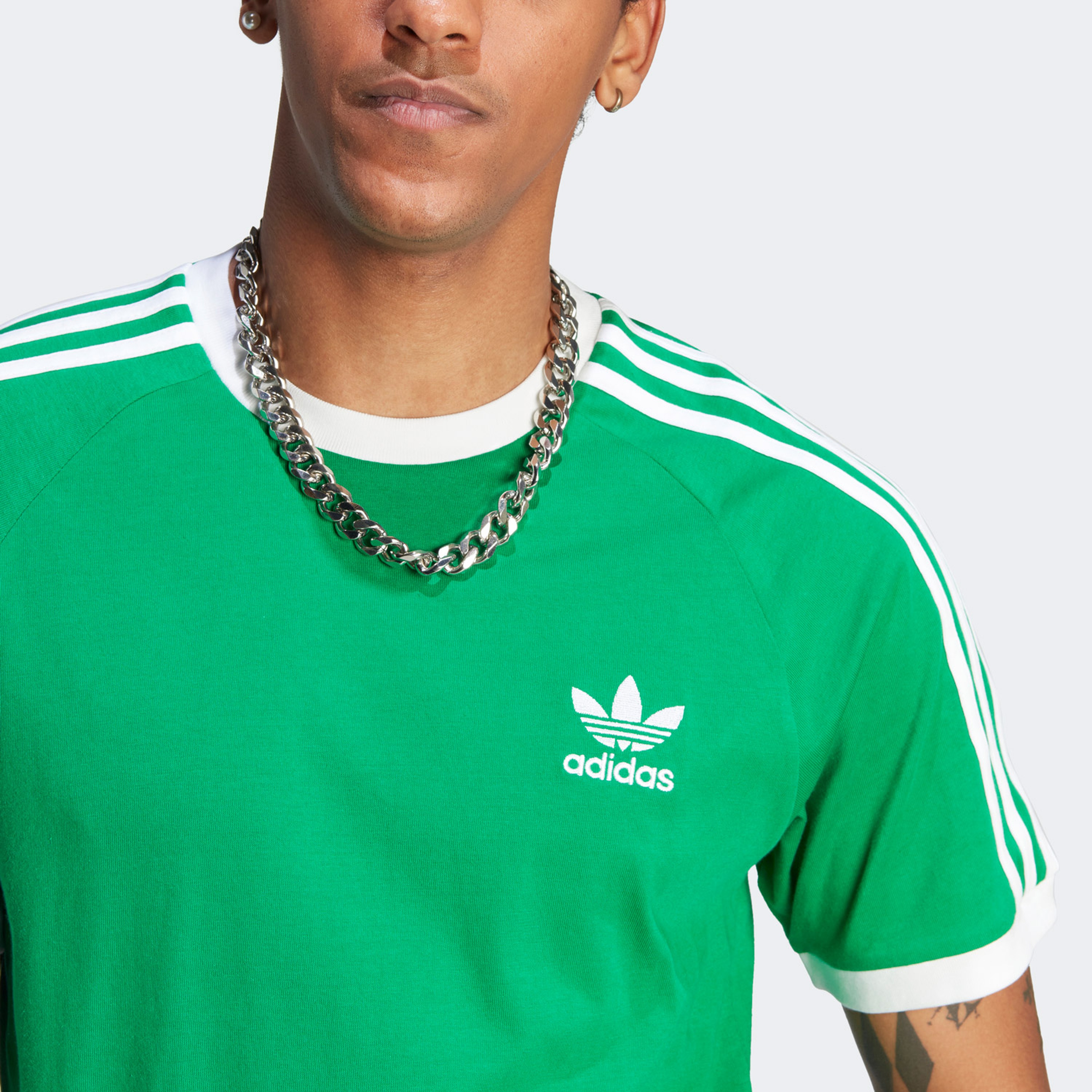 adidas Adicolor Classics 3-Stripes Erkek Yeşil T-Shirt