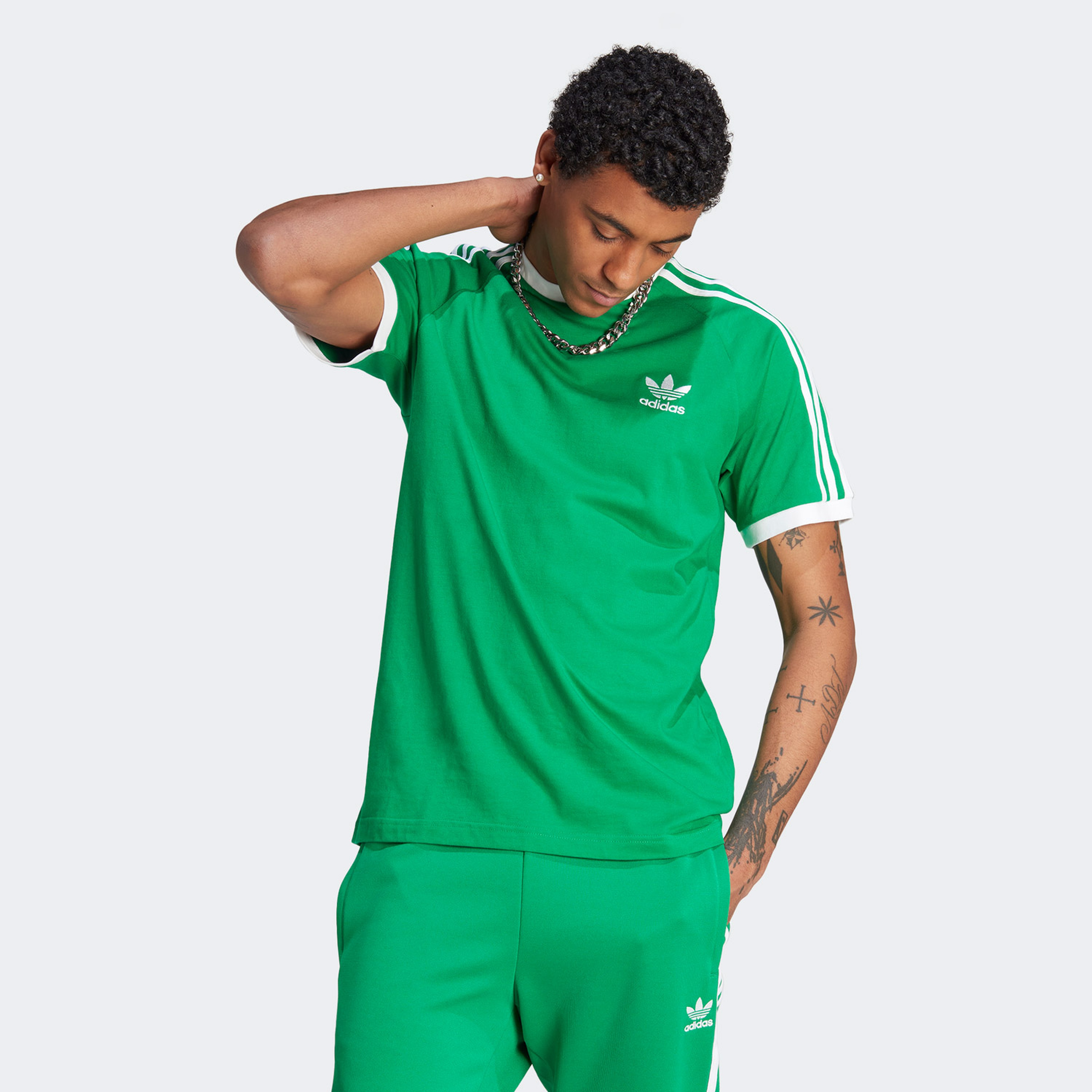 adidas Adicolor Classics 3-Stripes Erkek Yeşil T-Shirt
