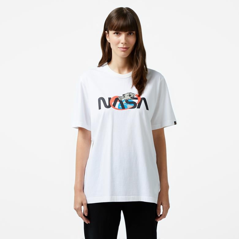 Alpha Industries  Nasa Space Unisex Beyaz T-Shirt