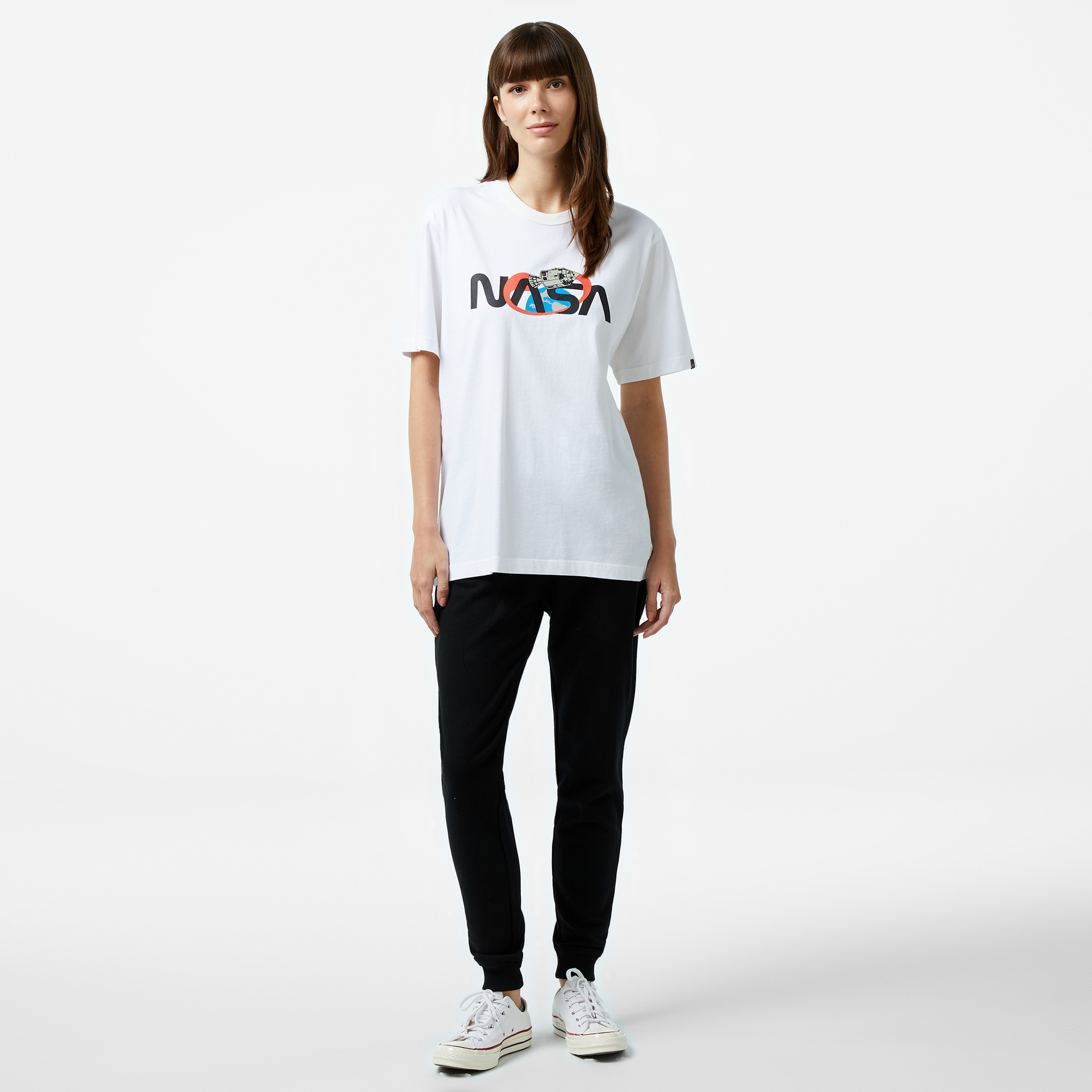 Alpha Industries  Nasa Space Unisex Beyaz T-Shirt