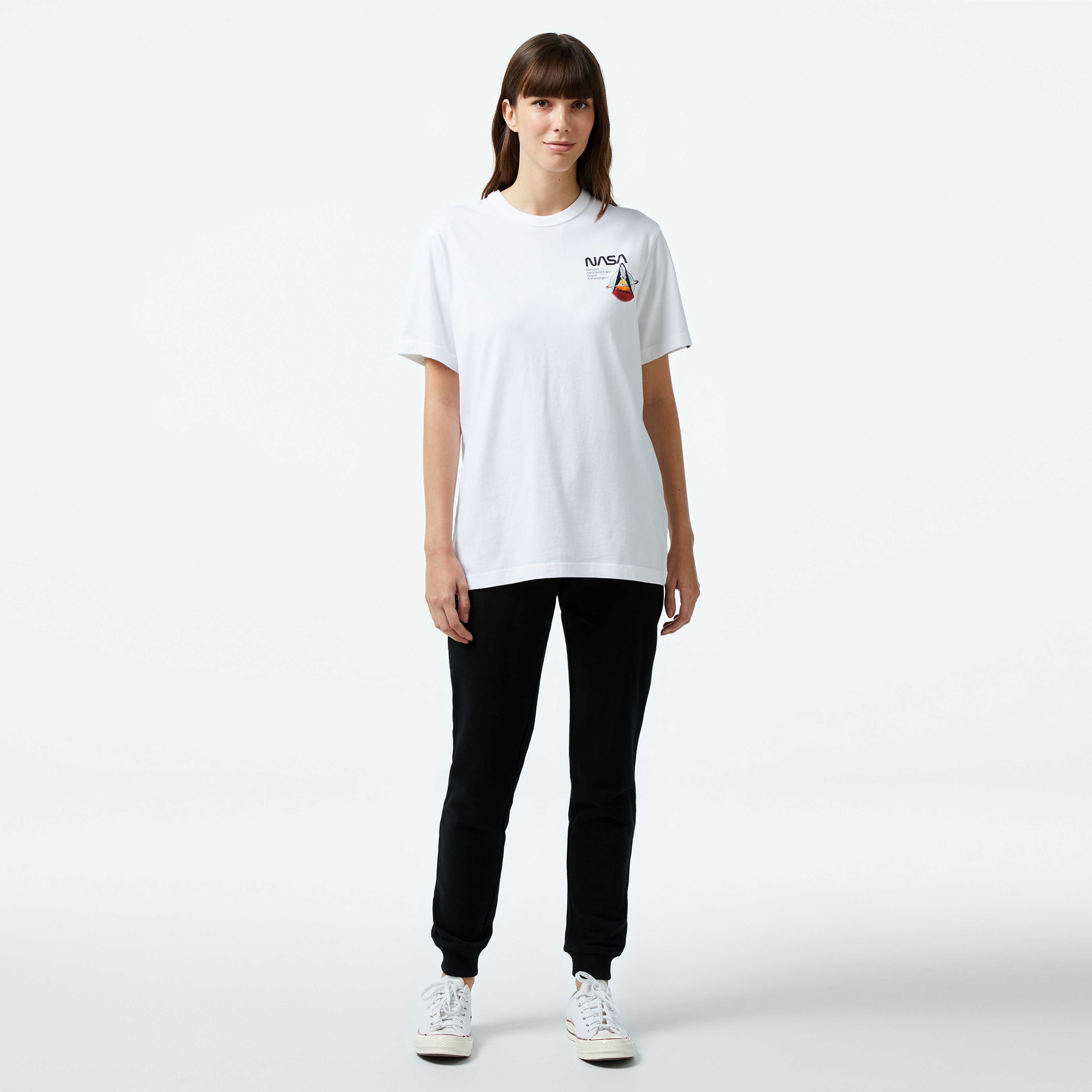 Alpha Industries Columbia Sts-1 Unisex Beyaz T-Shirt