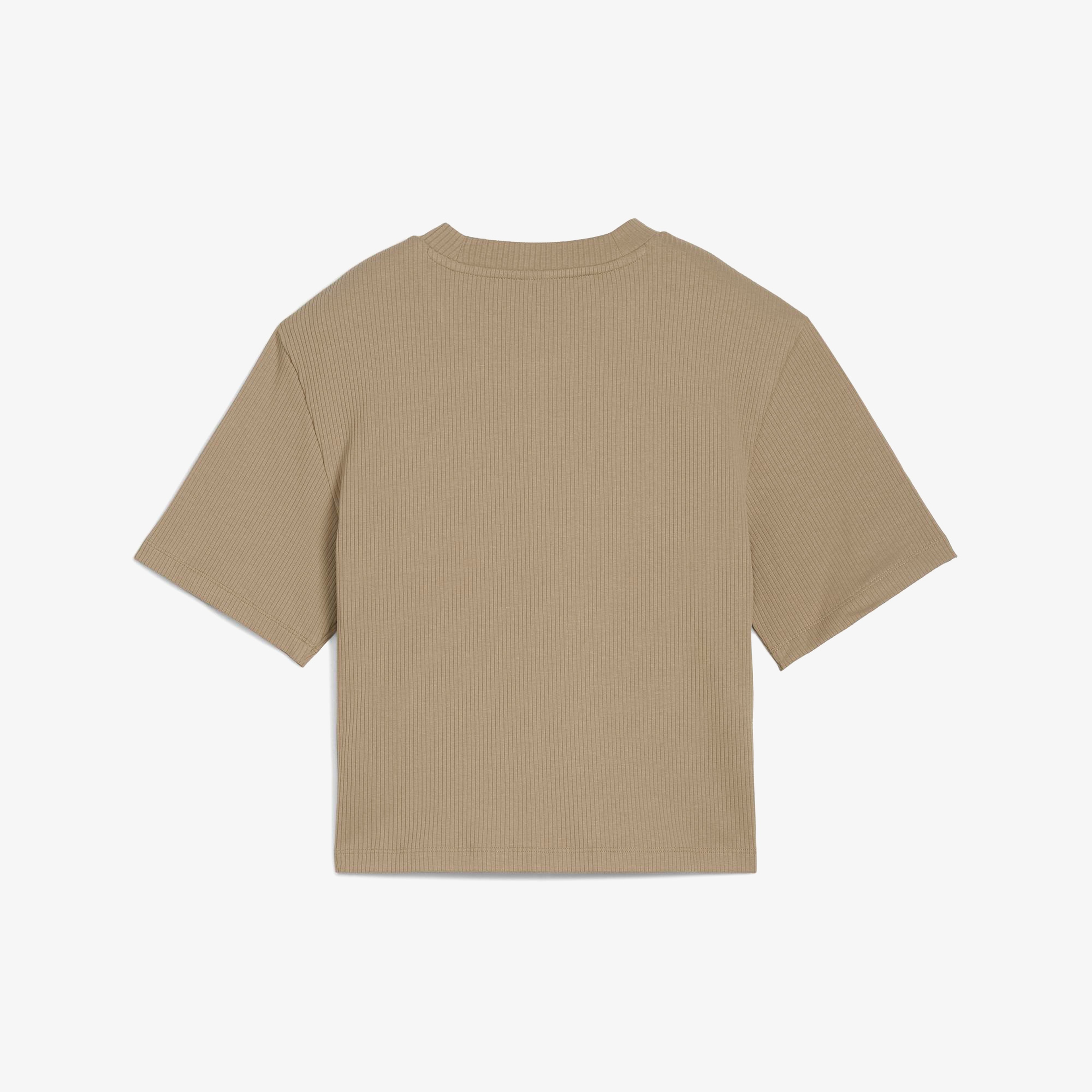 Puma Classıcs Ribbed Relaxed Kadın Haki T-Shirt
