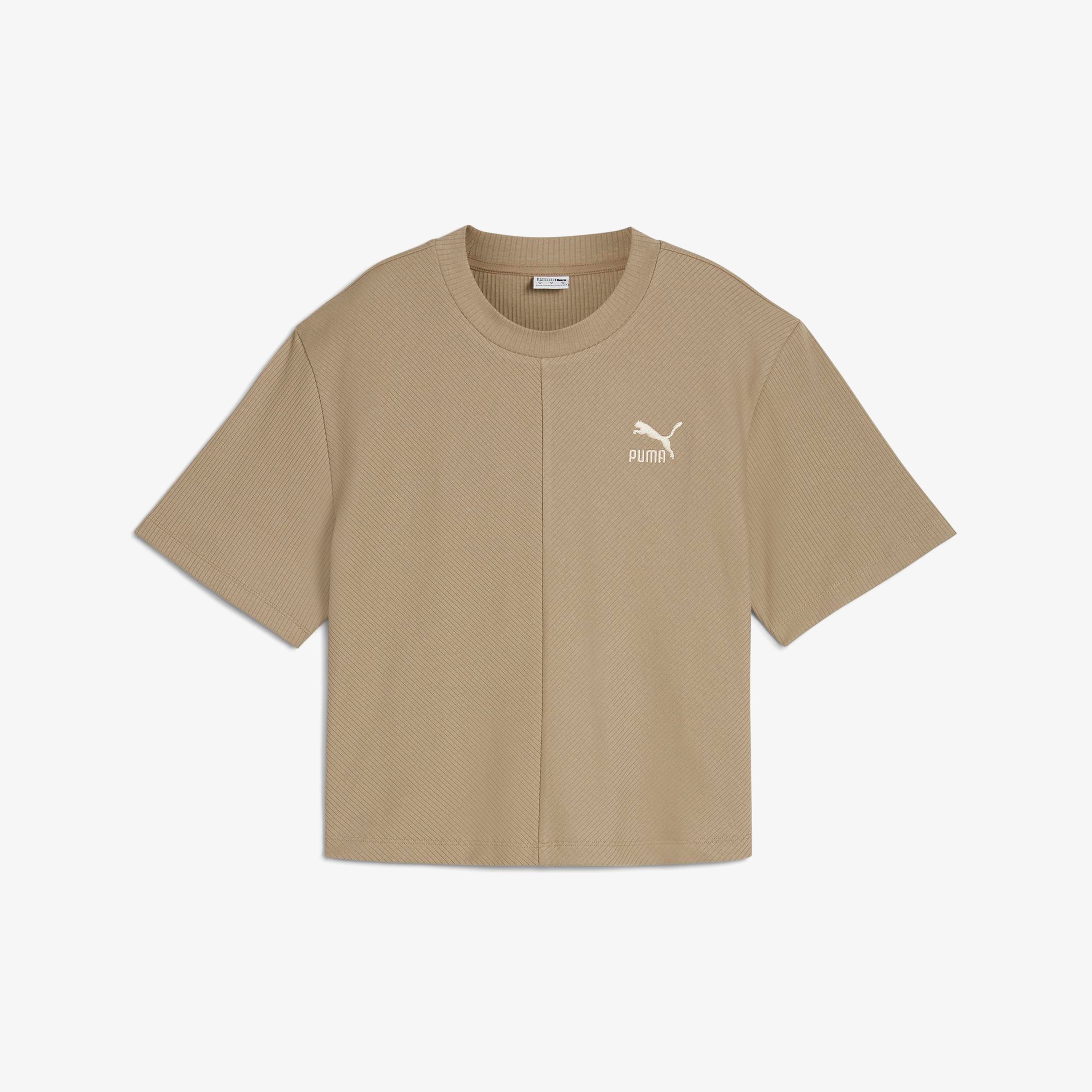 Puma Classıcs Ribbed Relaxed Kadın Haki T-Shirt