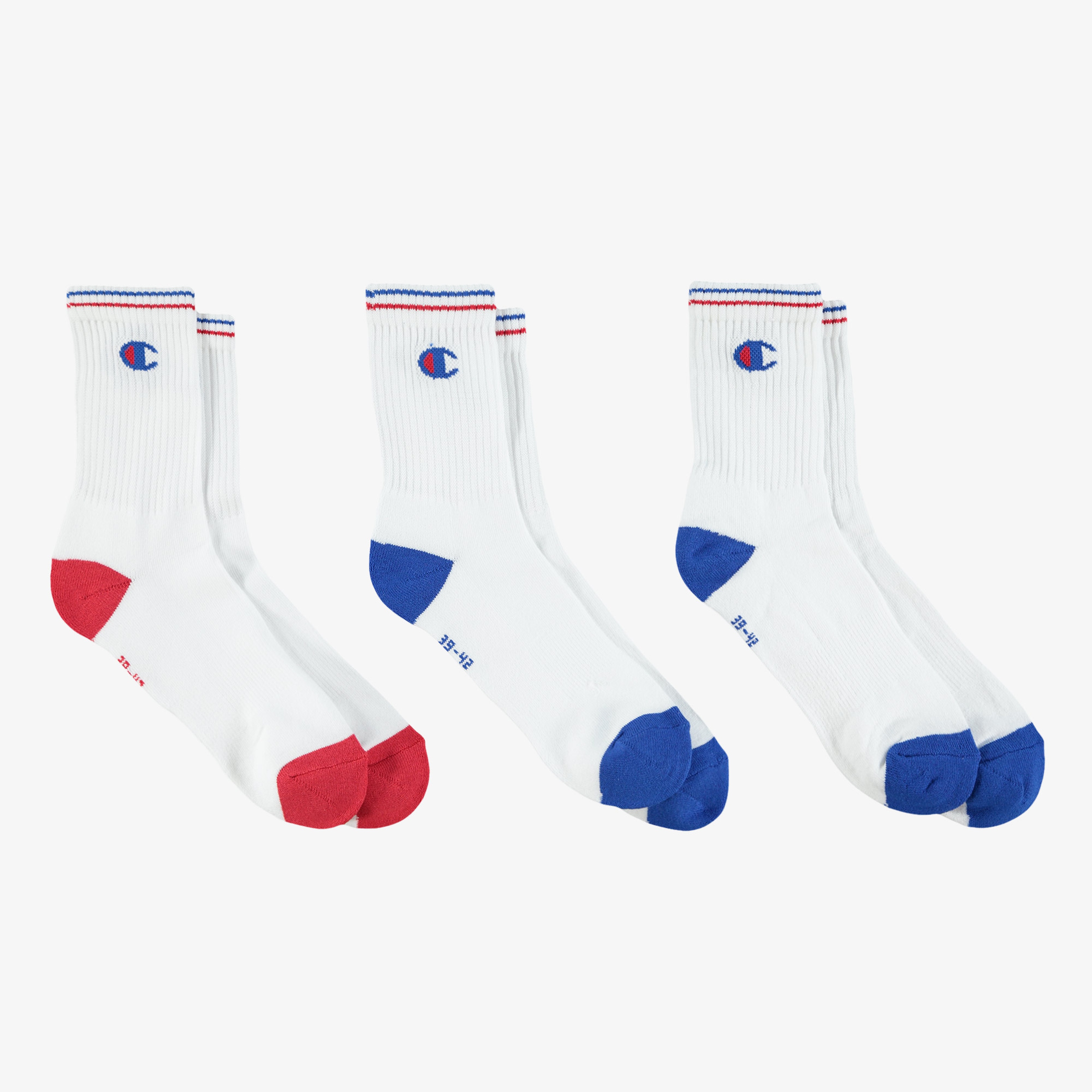 Champion 3'lü Unisex Beyaz Çorap