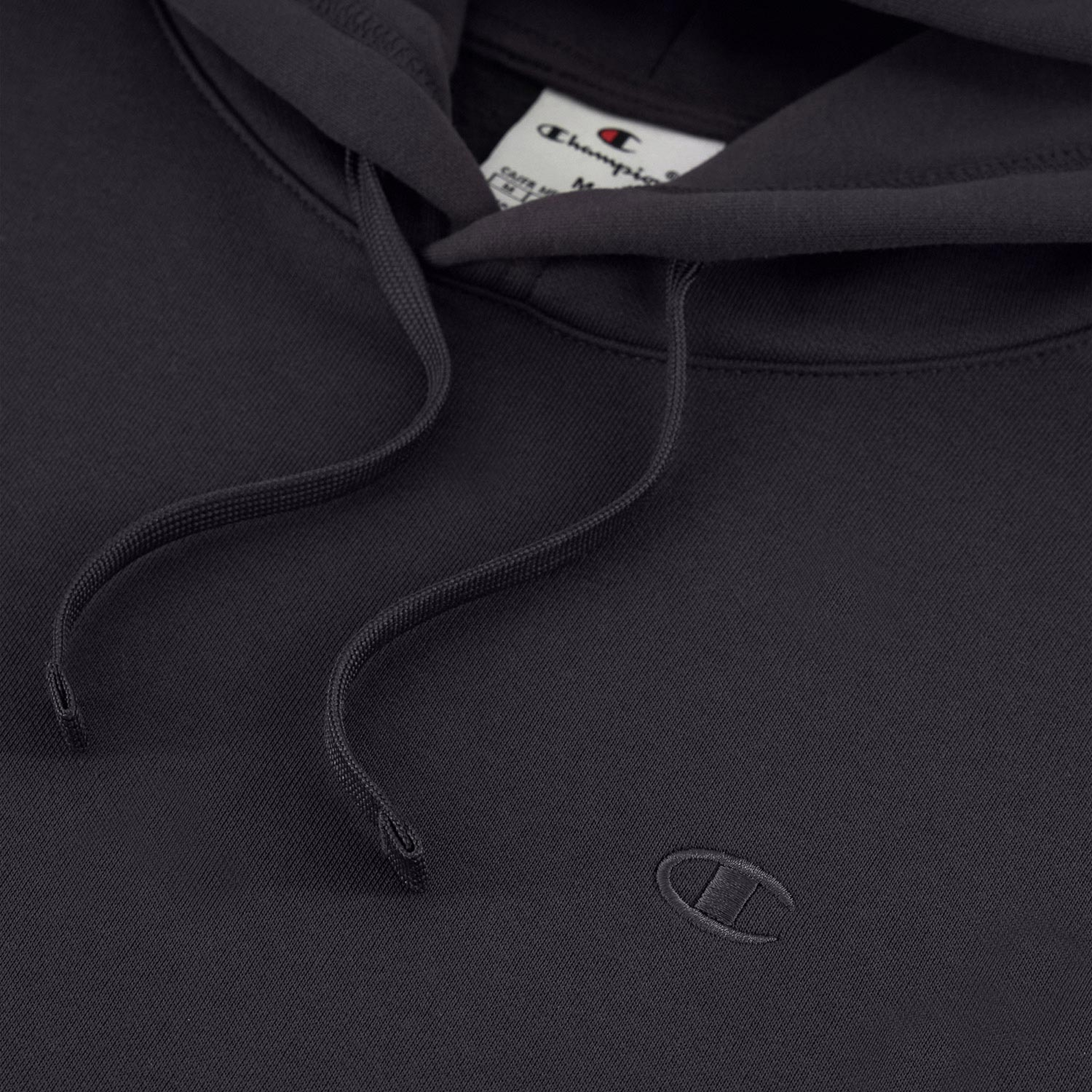 Champion Tonal Logo Fleece Erkek Siyah Hoodie
