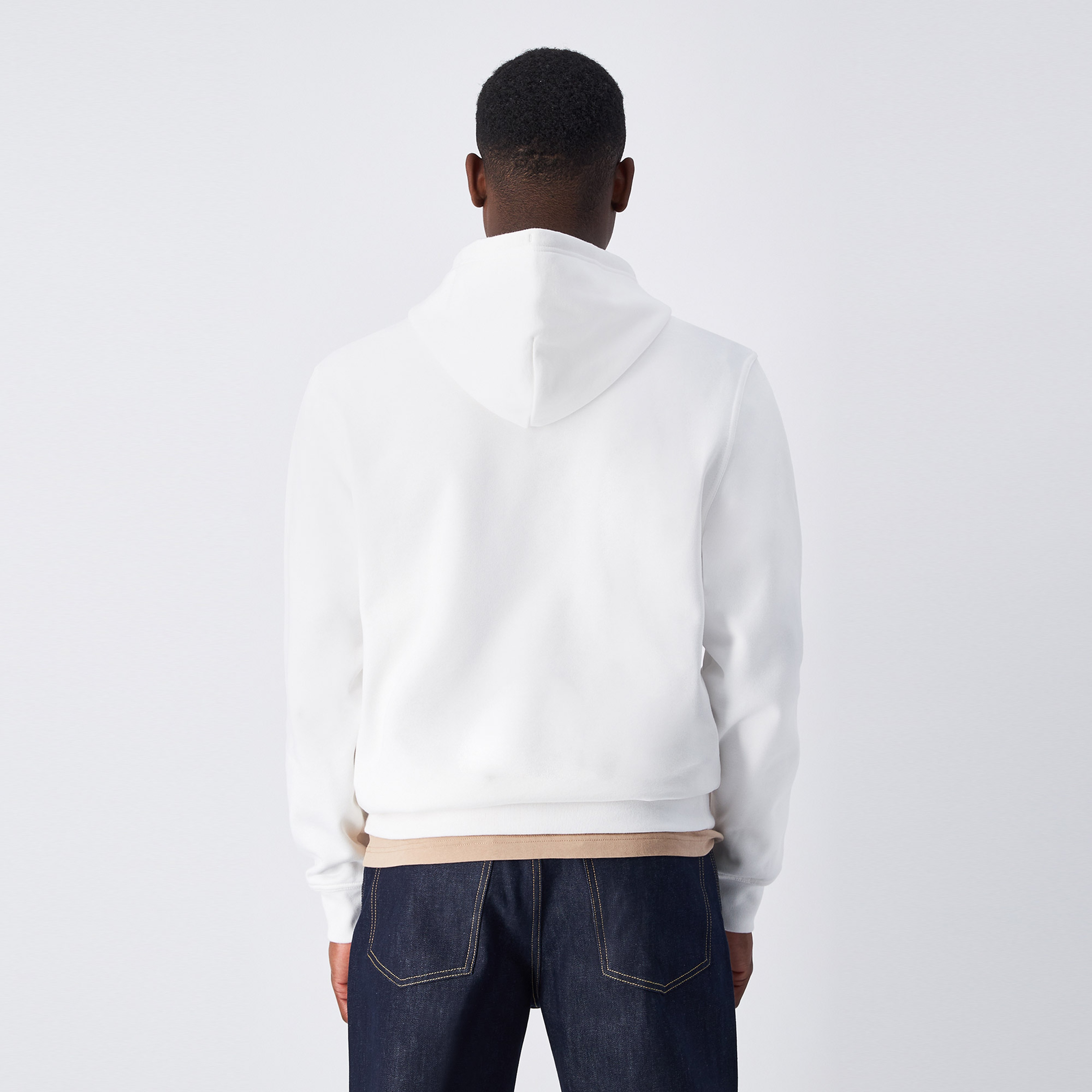 Champion Tonal Logo Fleece Erkek Beyaz Hoodie