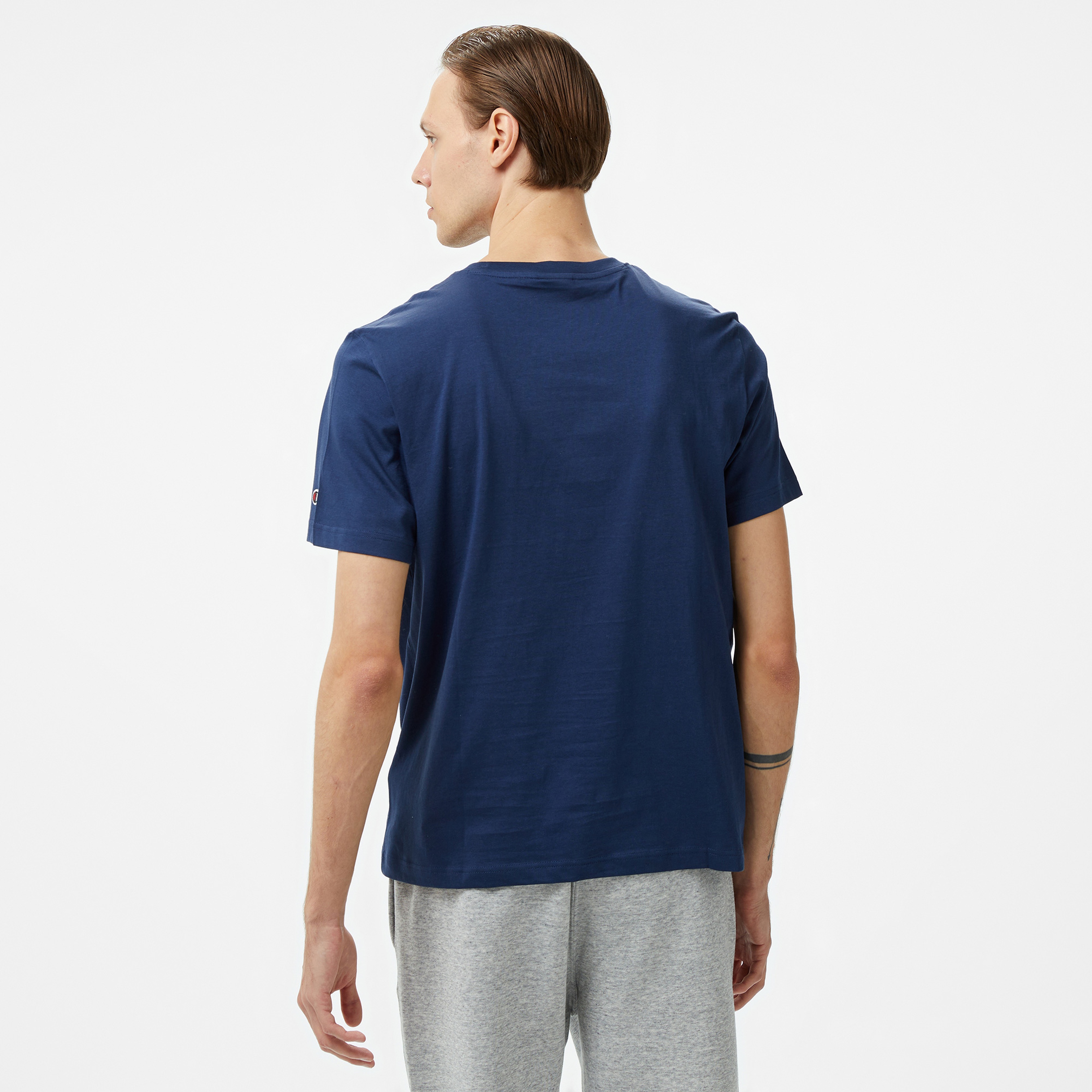 Champion Big Logo Crewneck Erkek Lacivert T-Shirt