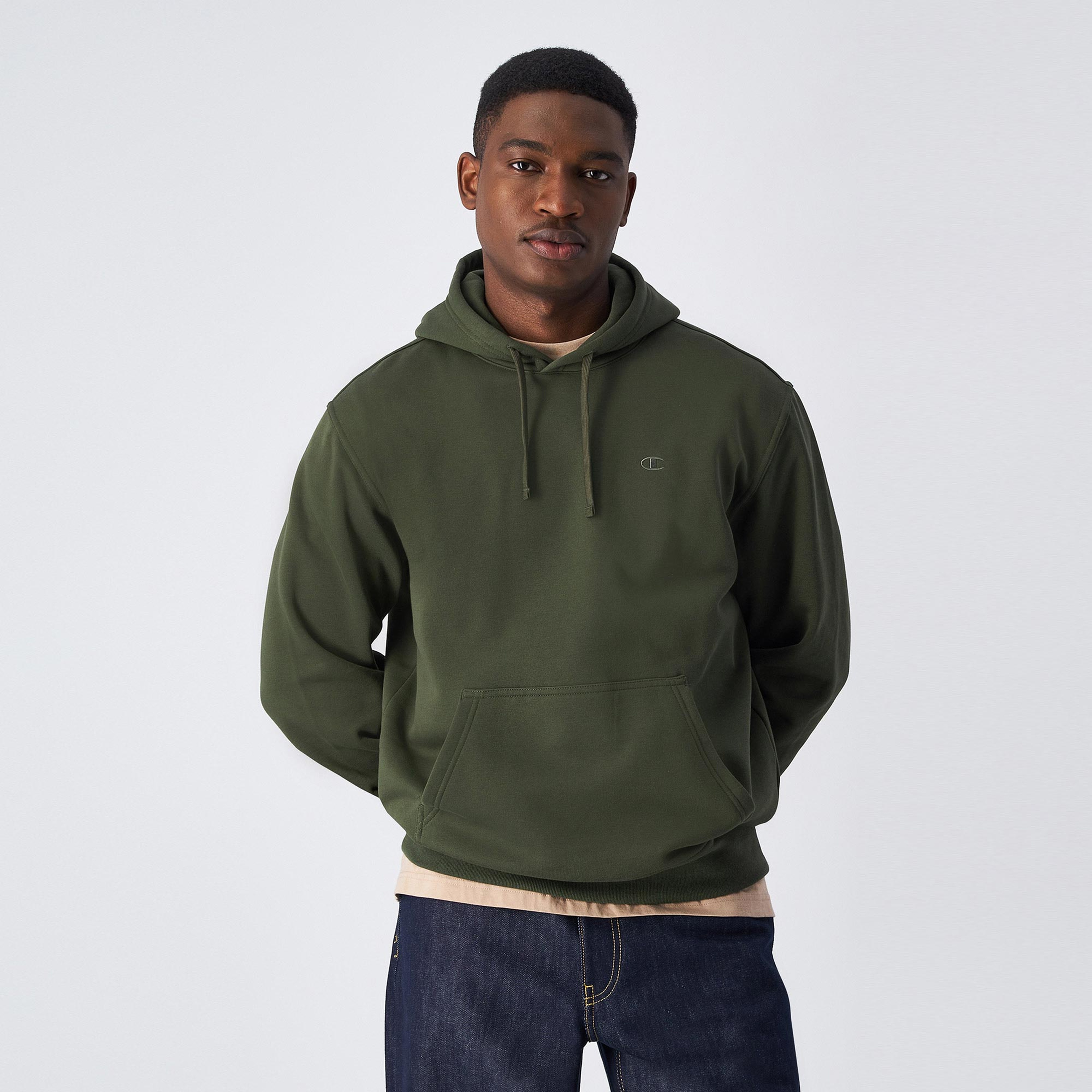 Champion Tonal Logo Fleece Erkek Yeşil Hoodie