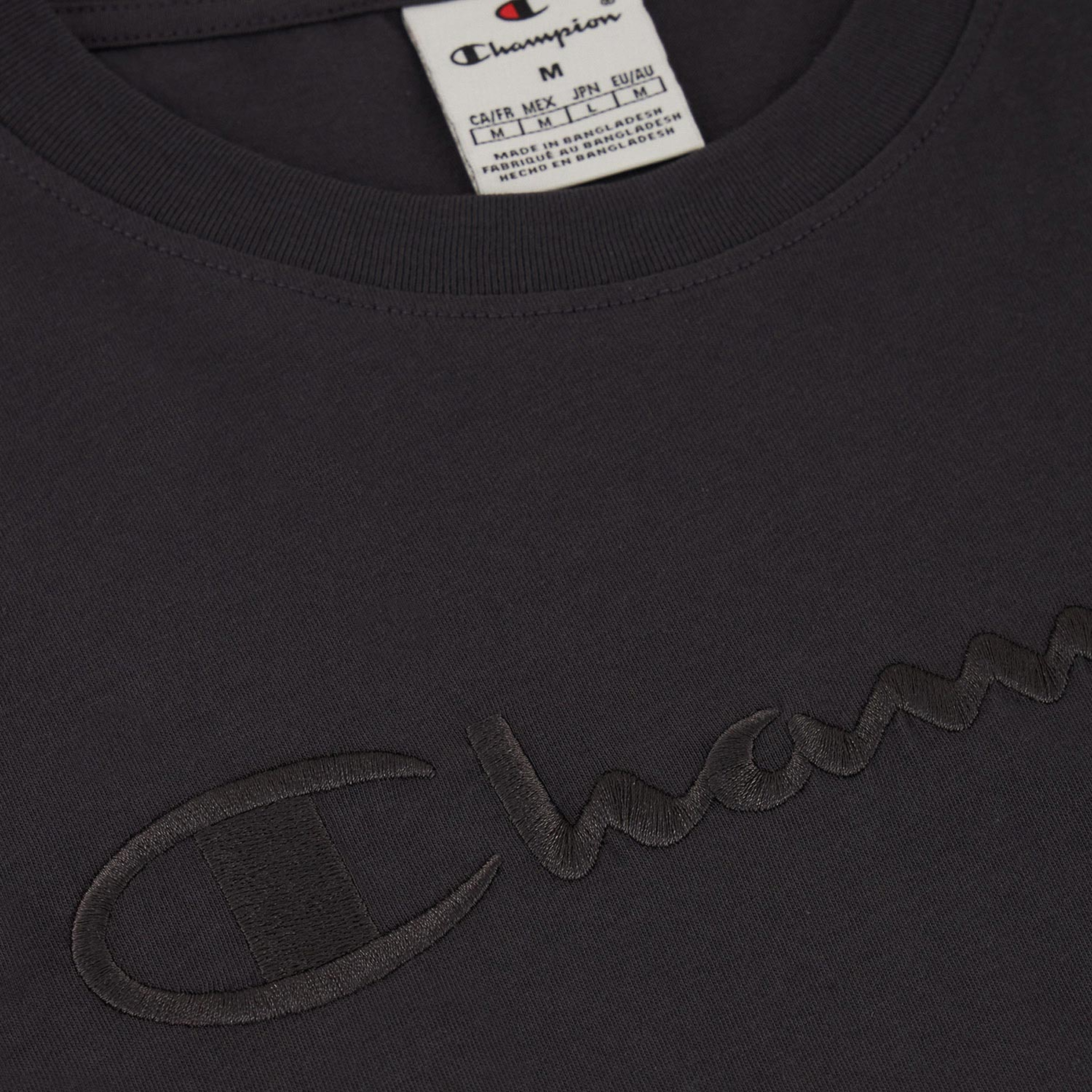 Champion Big Logo Crewneck Erkek Siyah T-Shirt