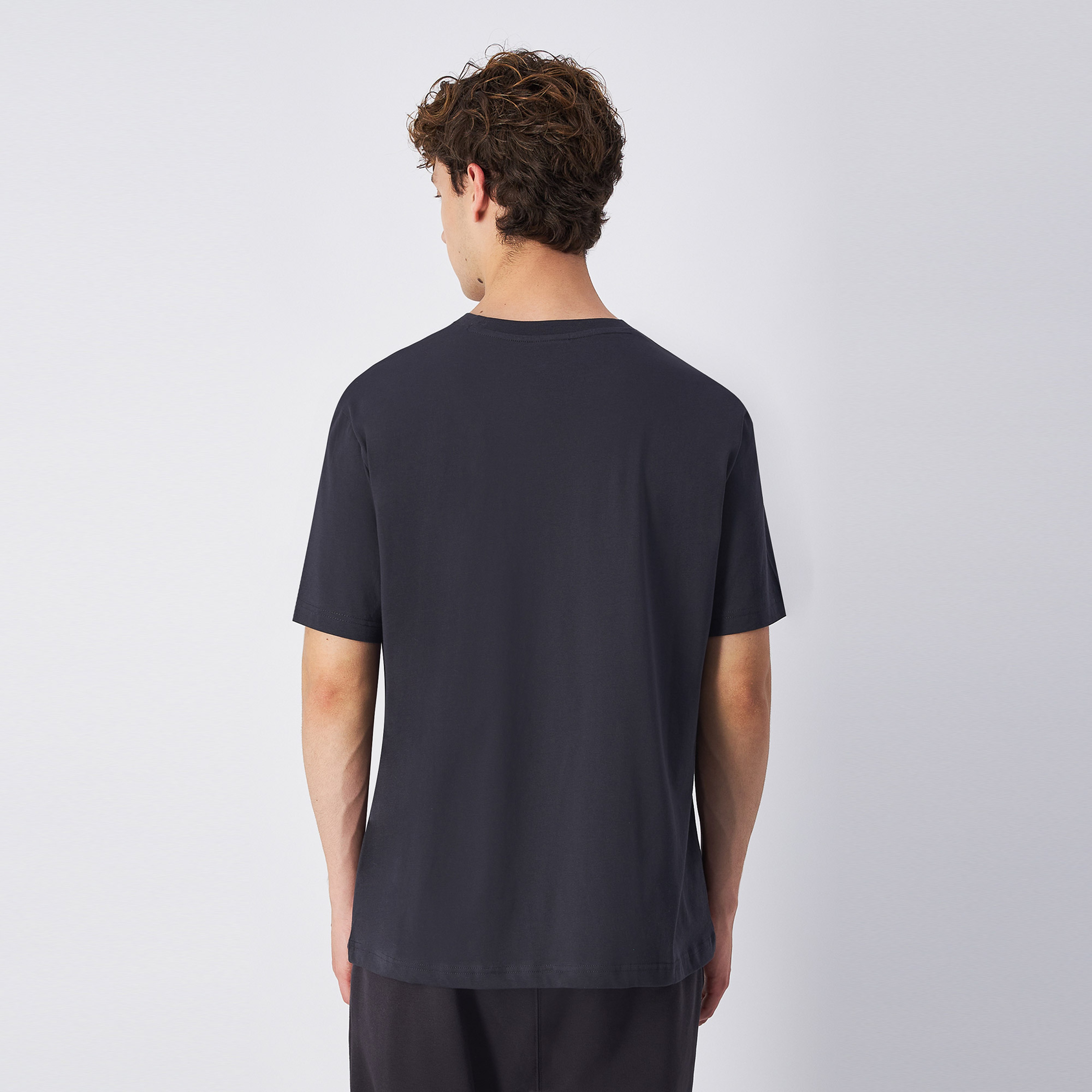 Champion Big Logo Crewneck Erkek Siyah T-Shirt