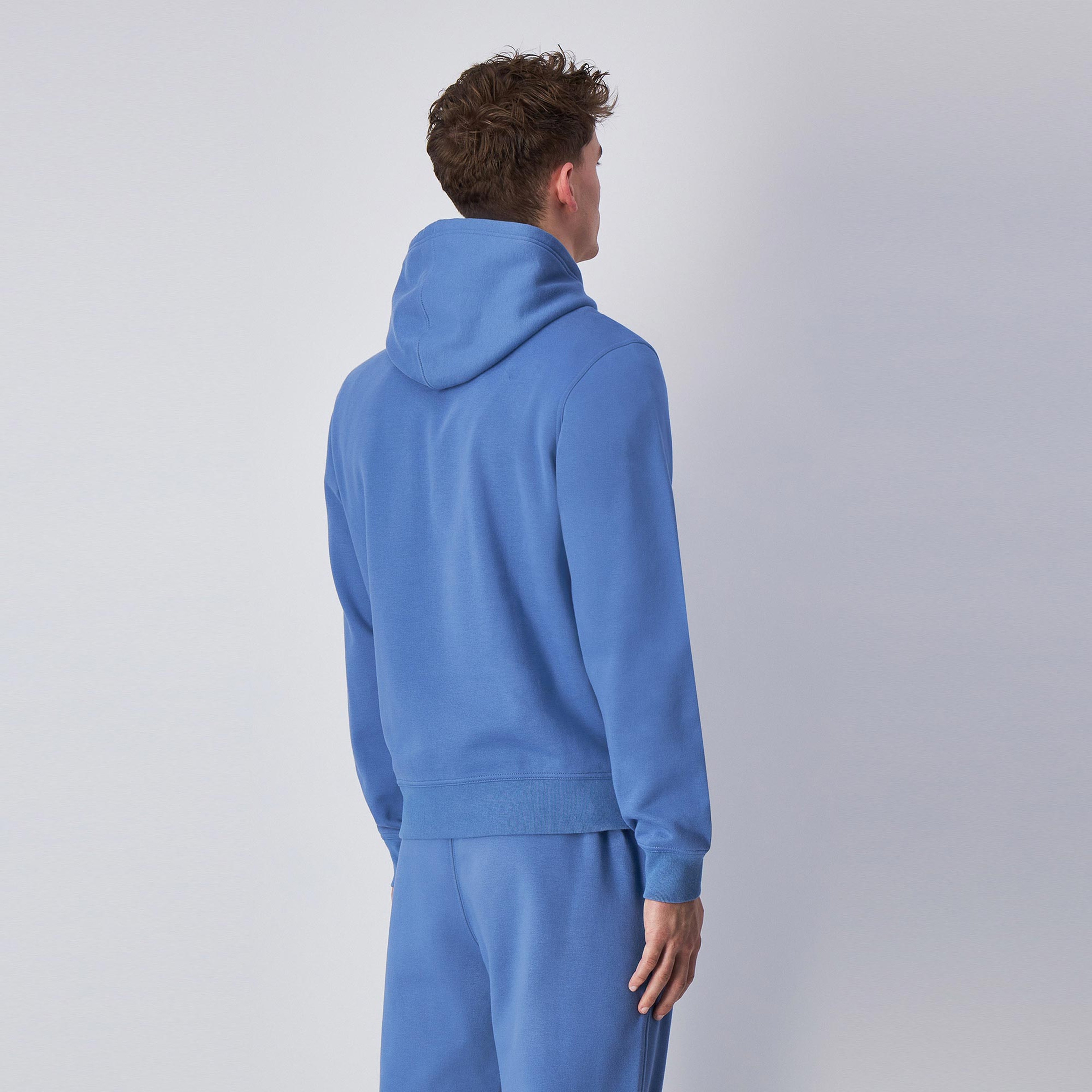 Champion Big Logo Fleece Erkek Mavi Hoodie