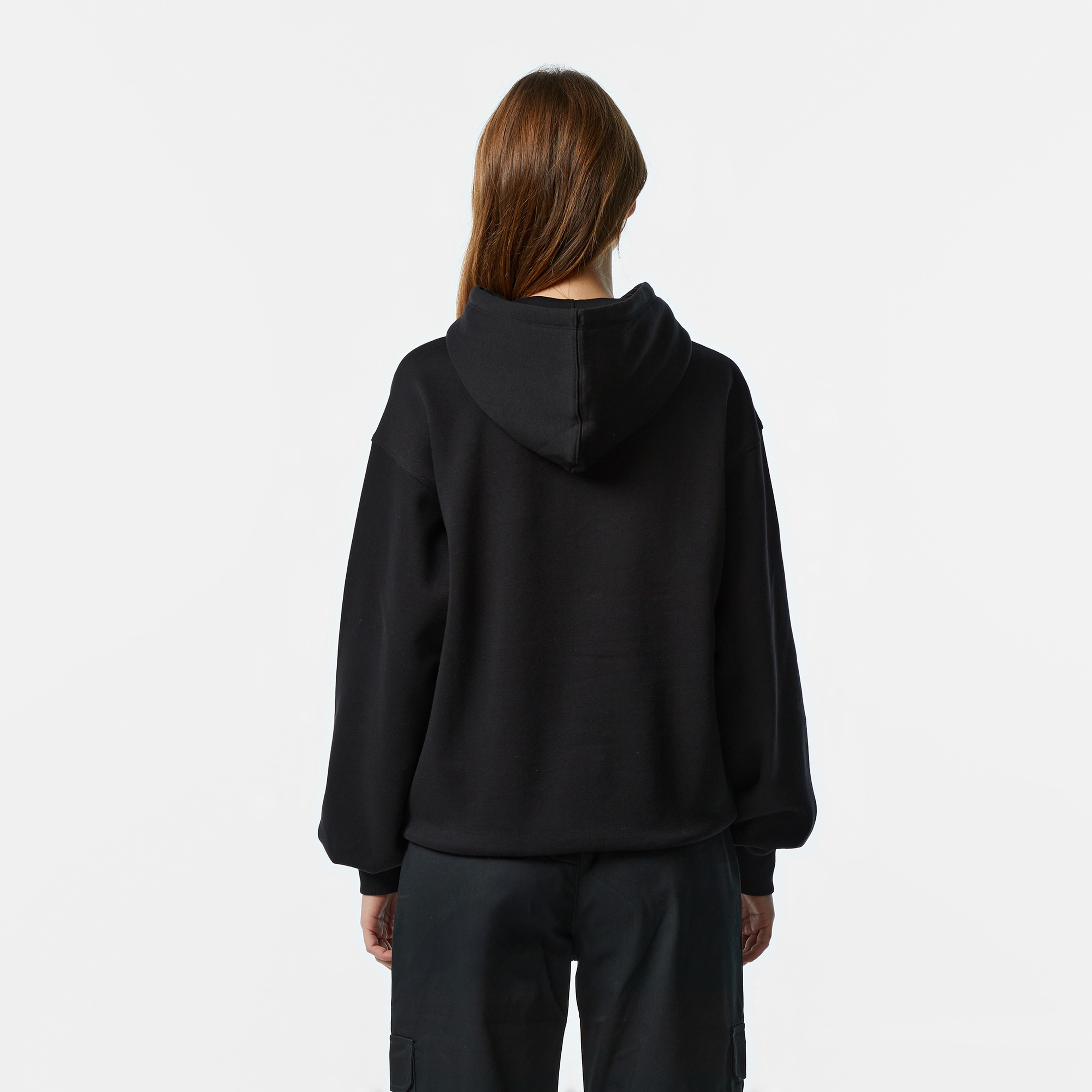 Champion Tonal Big Logo Fleece Kadın Siyah Hoodie