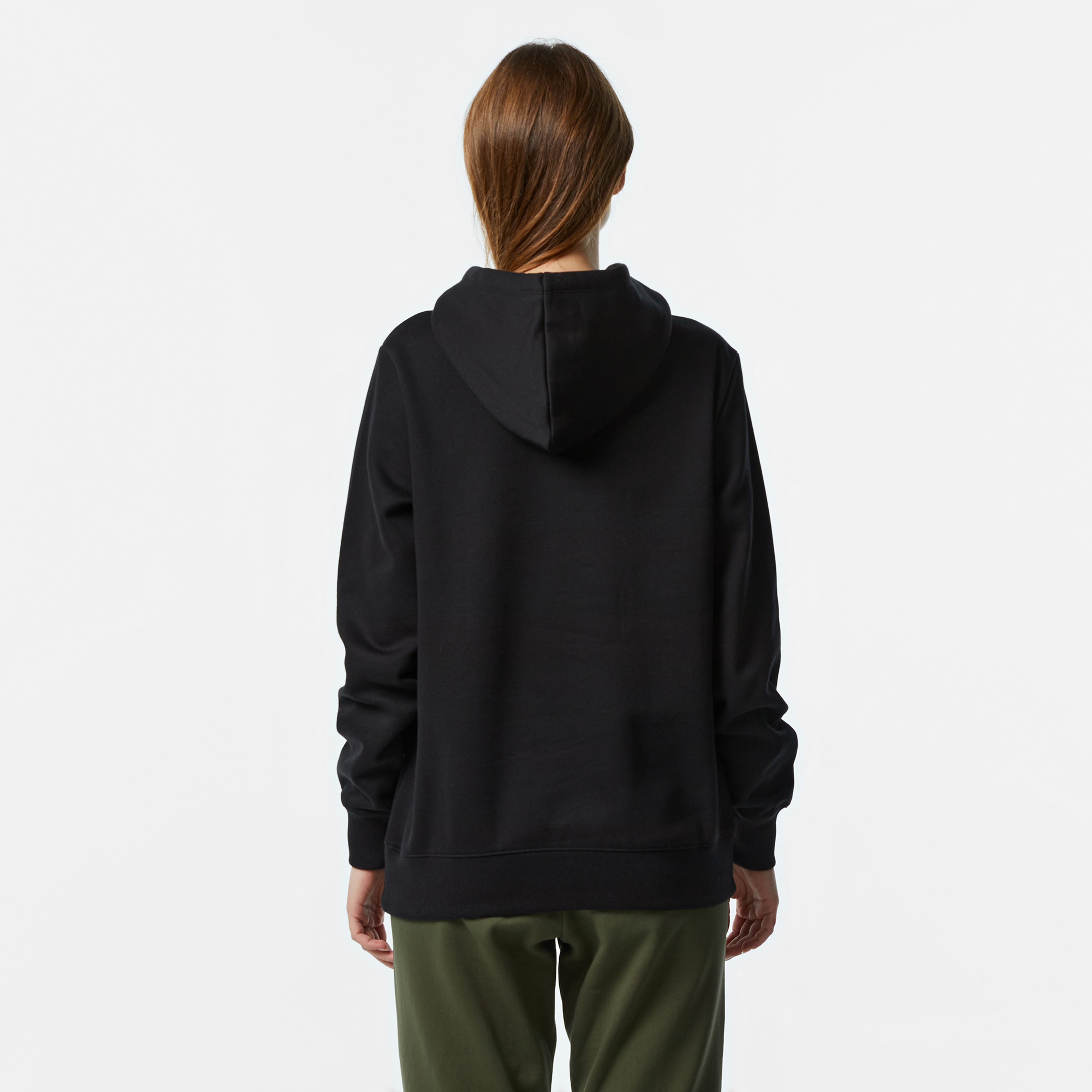 Champion Big Logo Slim Fit Kadın Siyah Hoodie