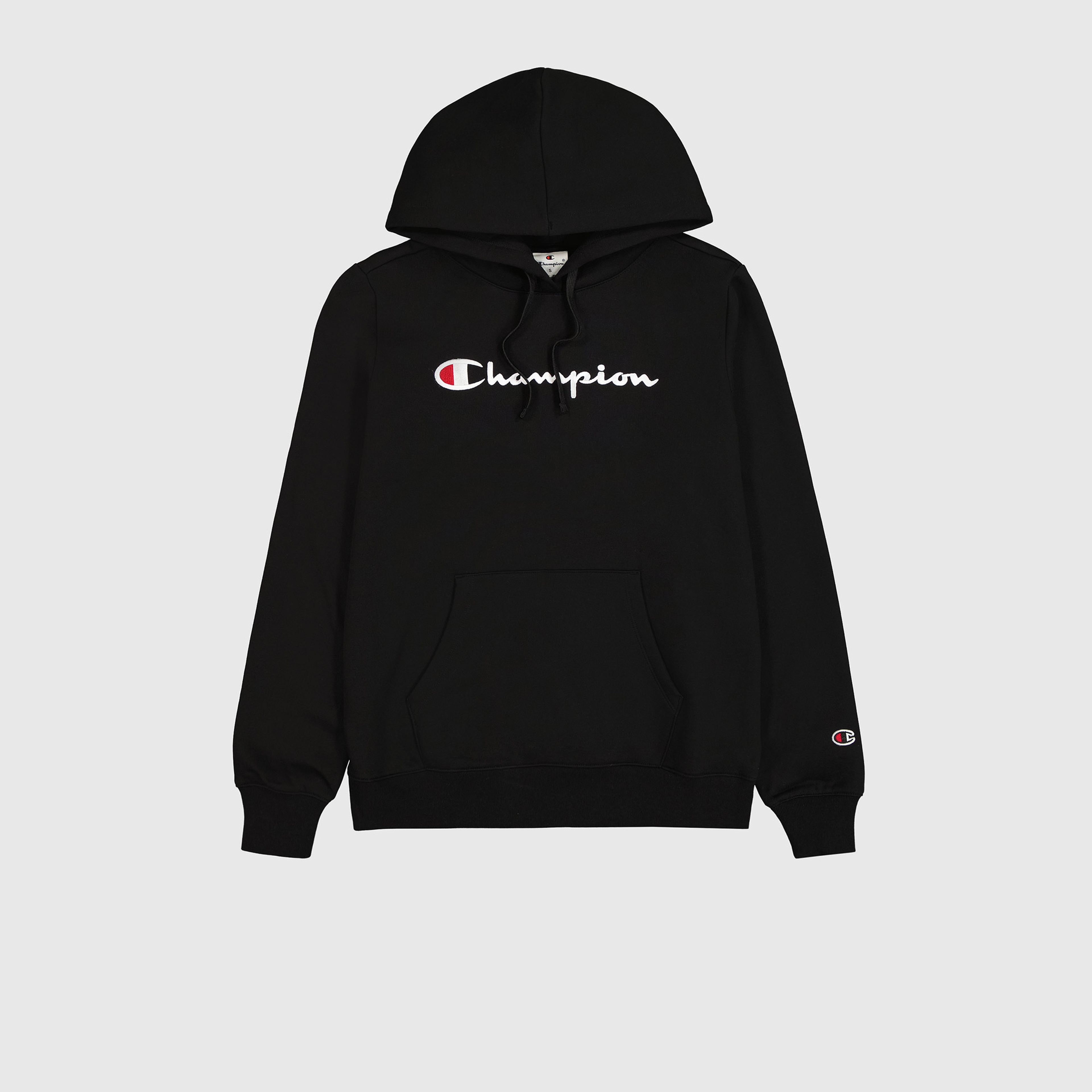 Champion Big Logo Slim Fit Kadın Siyah Hoodie