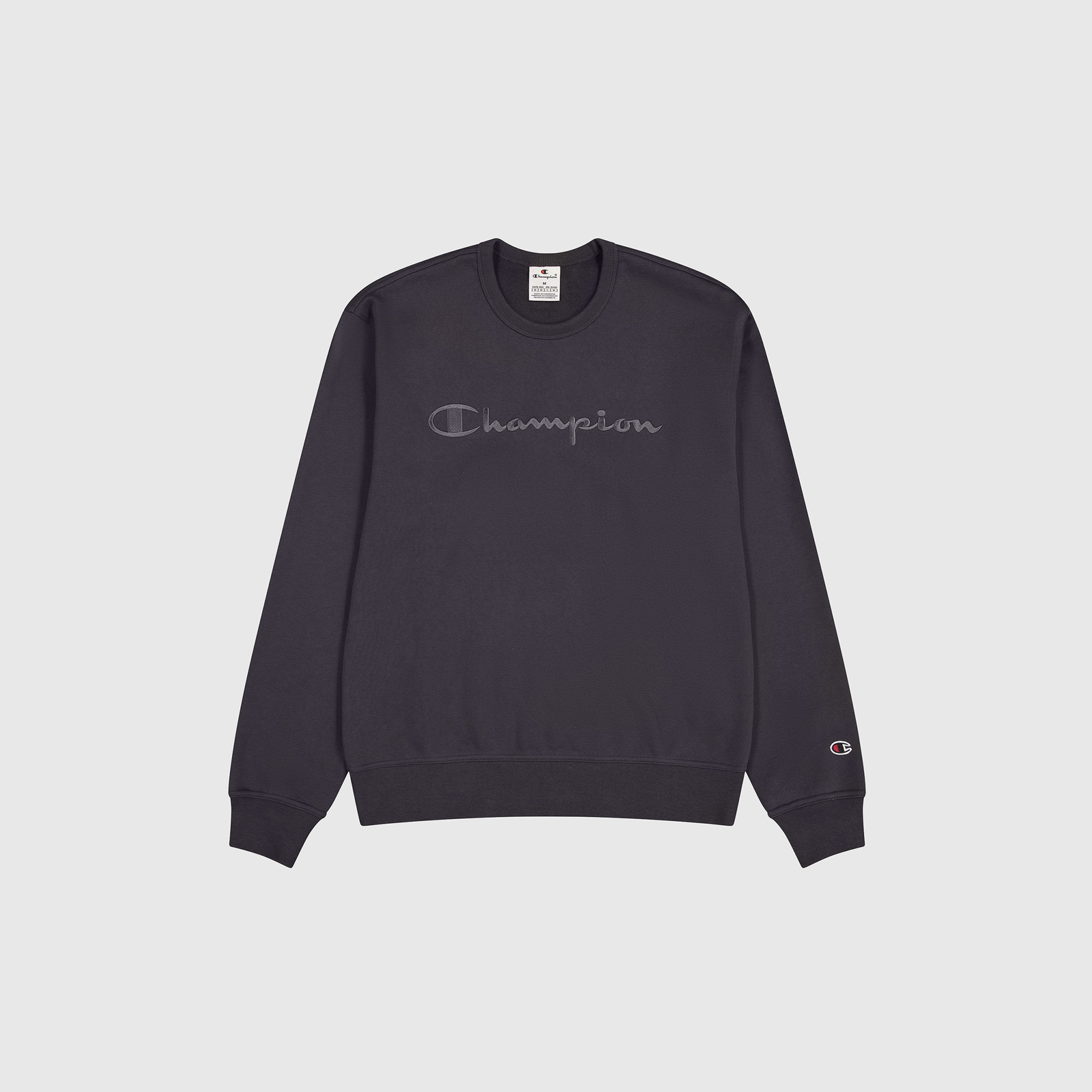 Champion Big Logo Fleece Erkek Siyah Sweatshirt