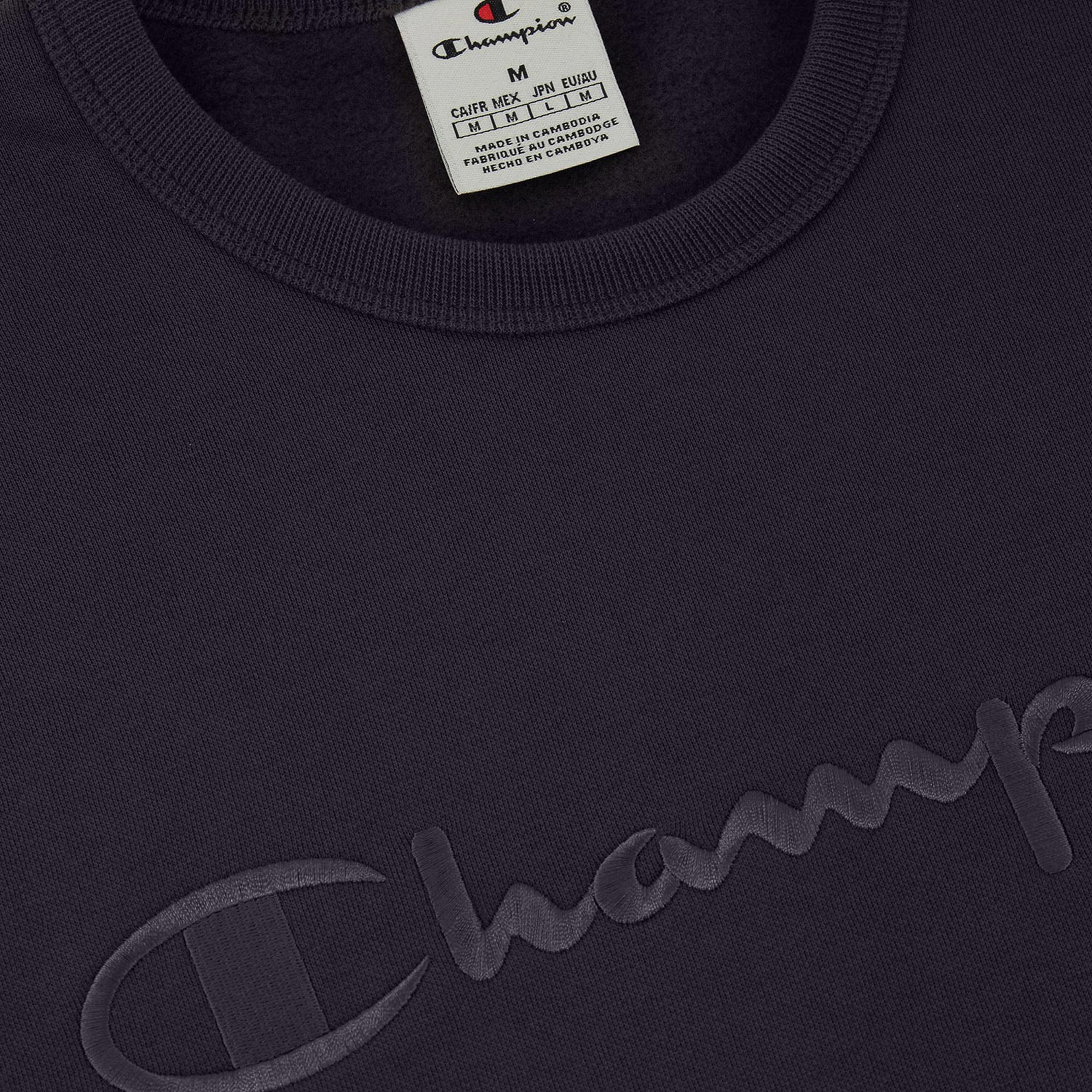 Champion Big Logo Fleece Erkek Siyah Sweatshirt