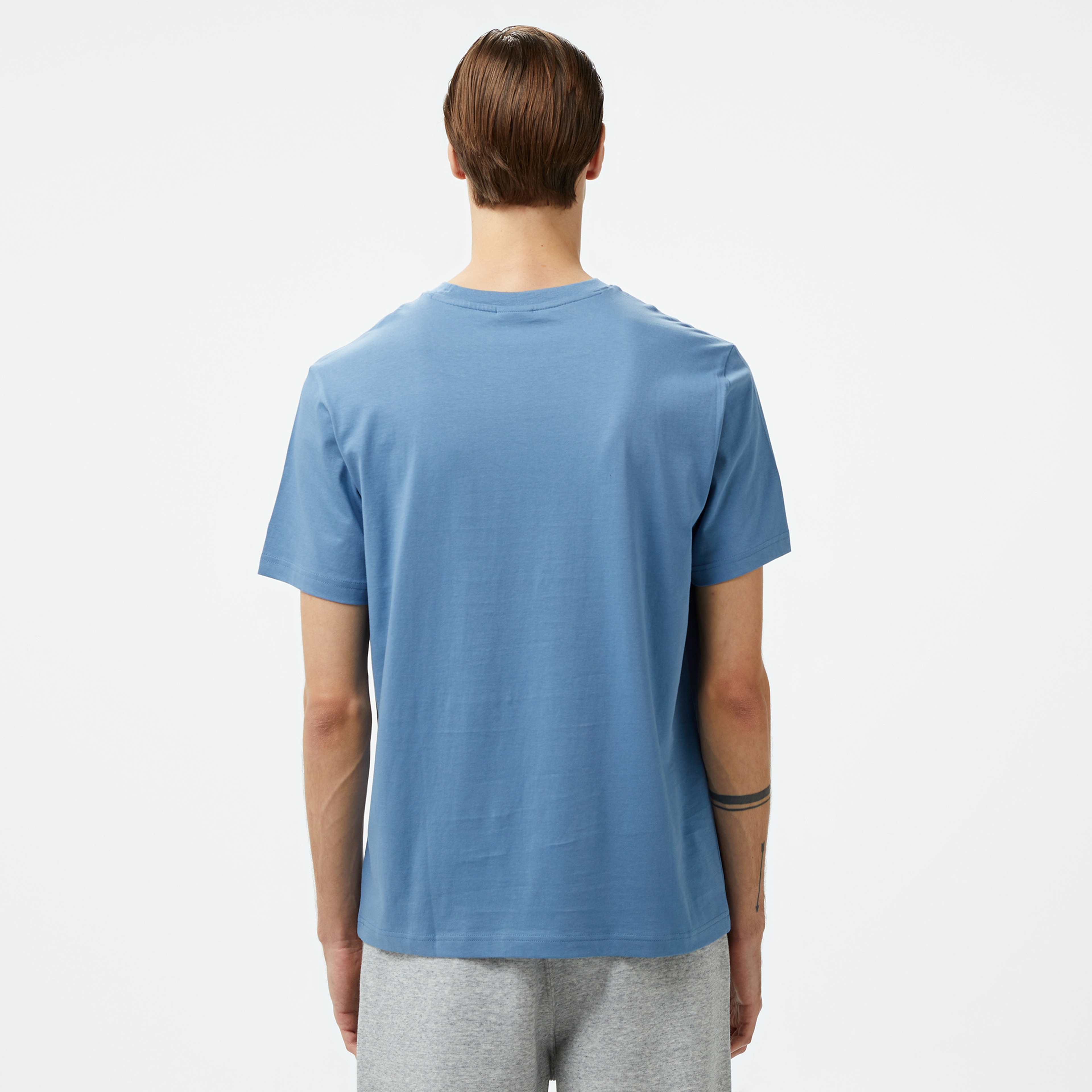 Champion Big Logo Cotton Jersey Erkek Mavi T-Shirt