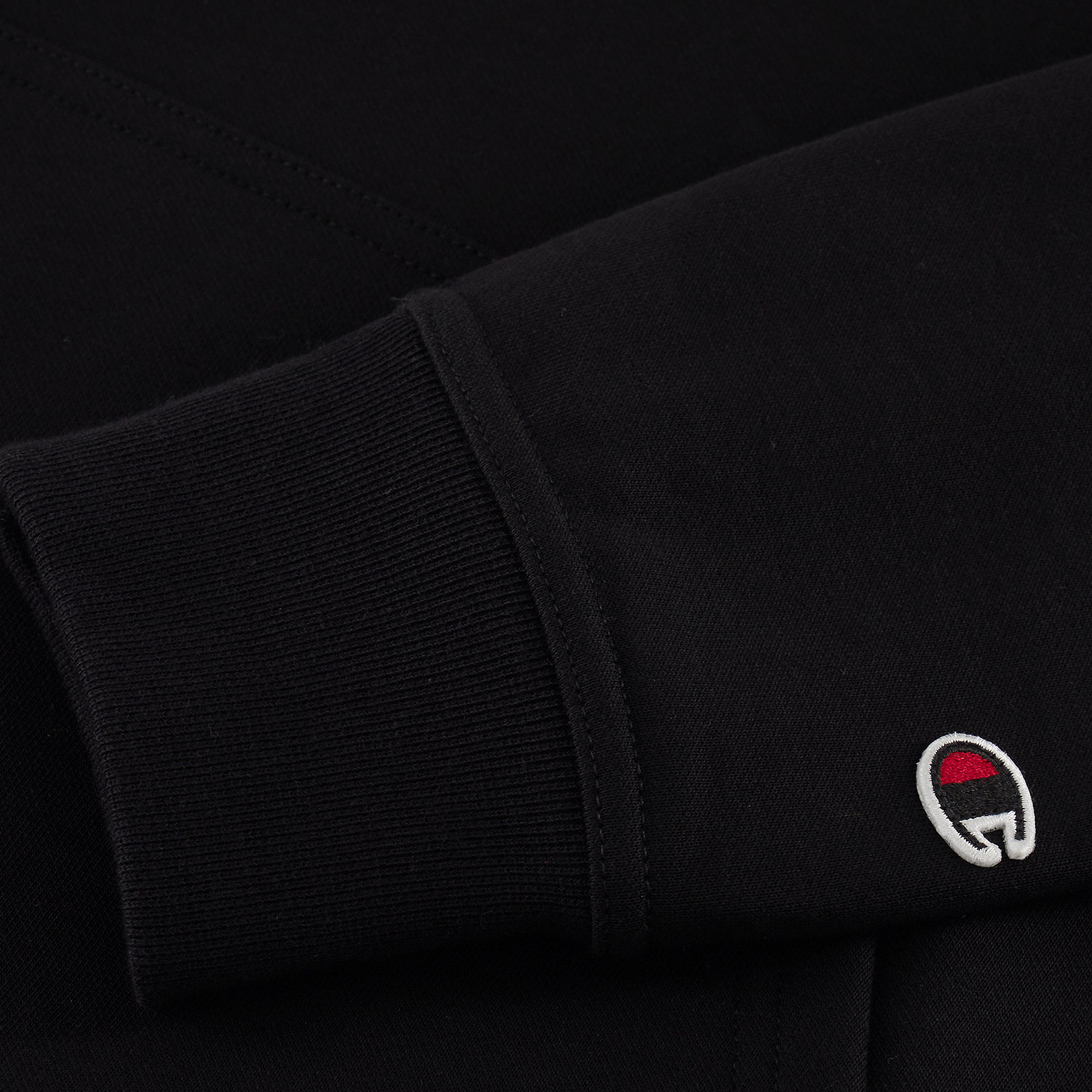 Champion Big Logo Fleece Erkek Siyah Hoodie