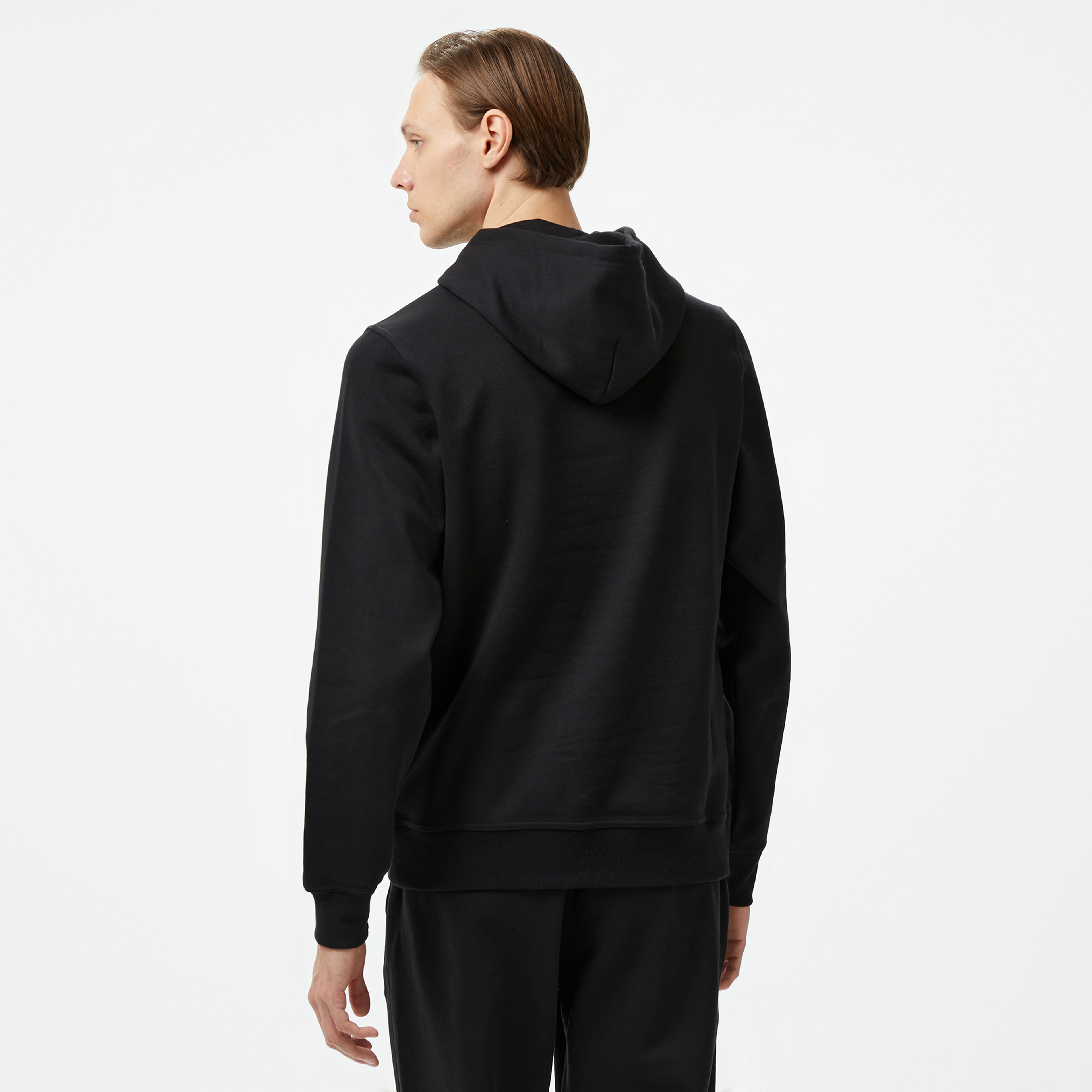 Champion Big Logo Fleece Erkek Siyah Hoodie