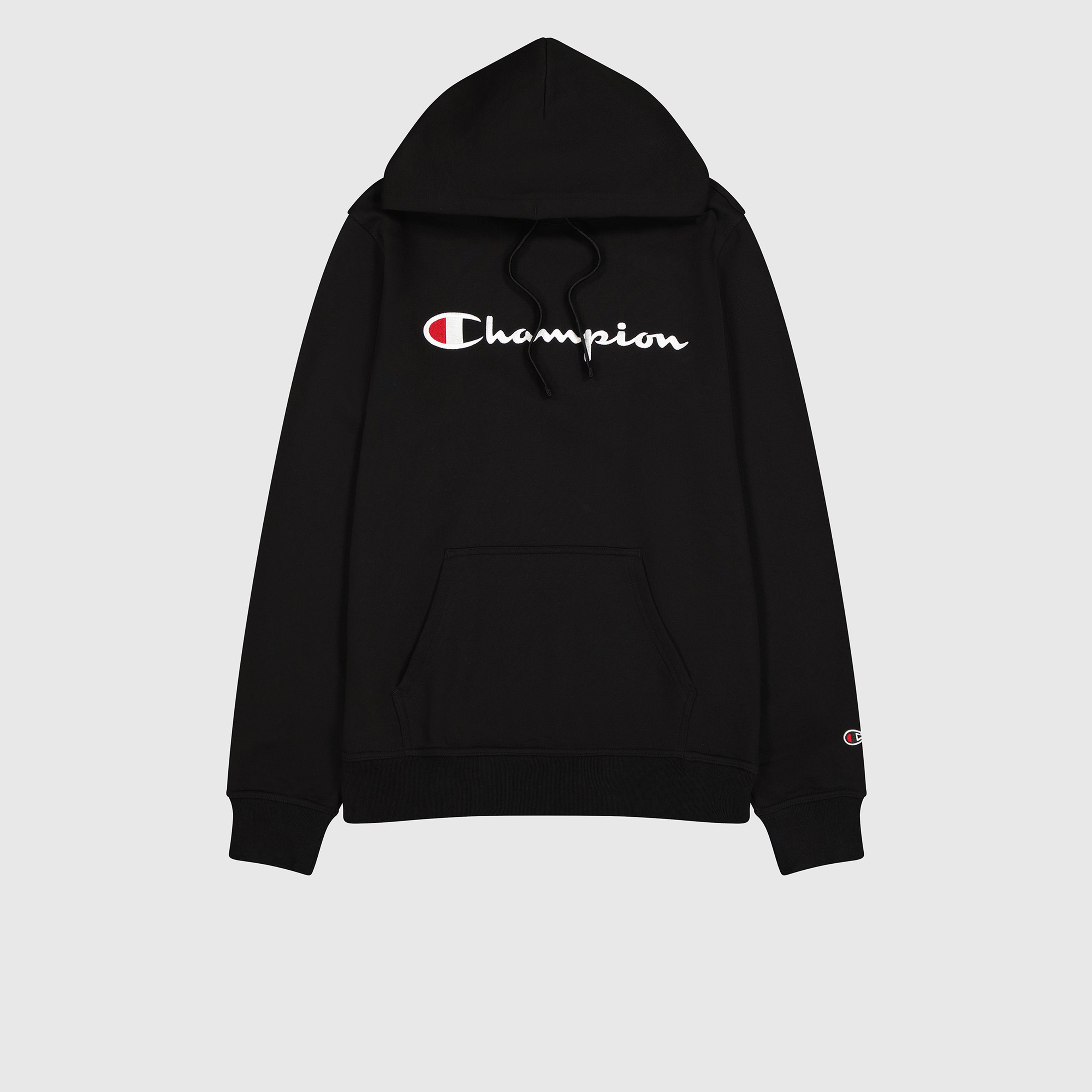 Champion Big Logo Fleece Erkek Siyah Hoodie