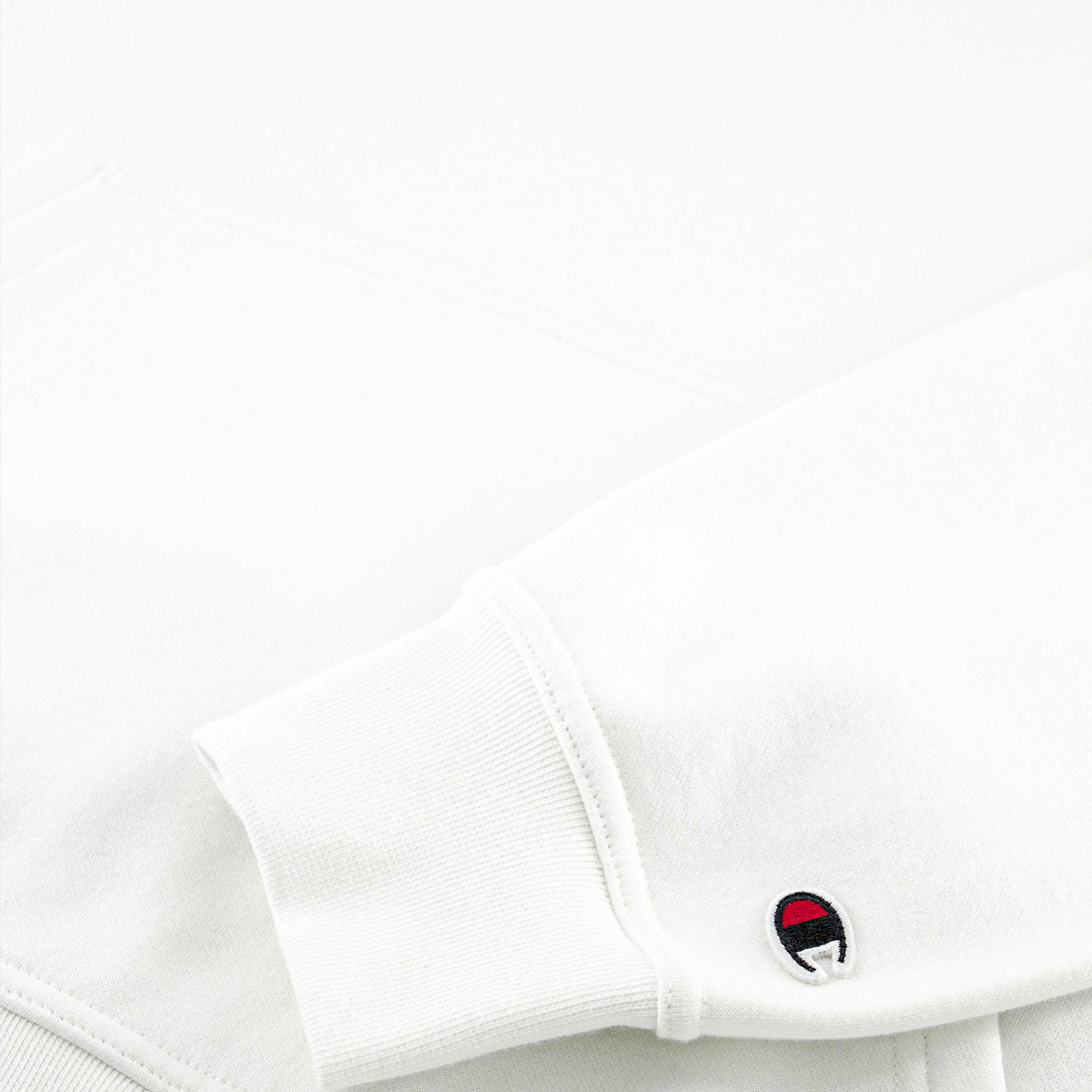 Champion Big Logo Fleece Erkek Beyaz Hoodie