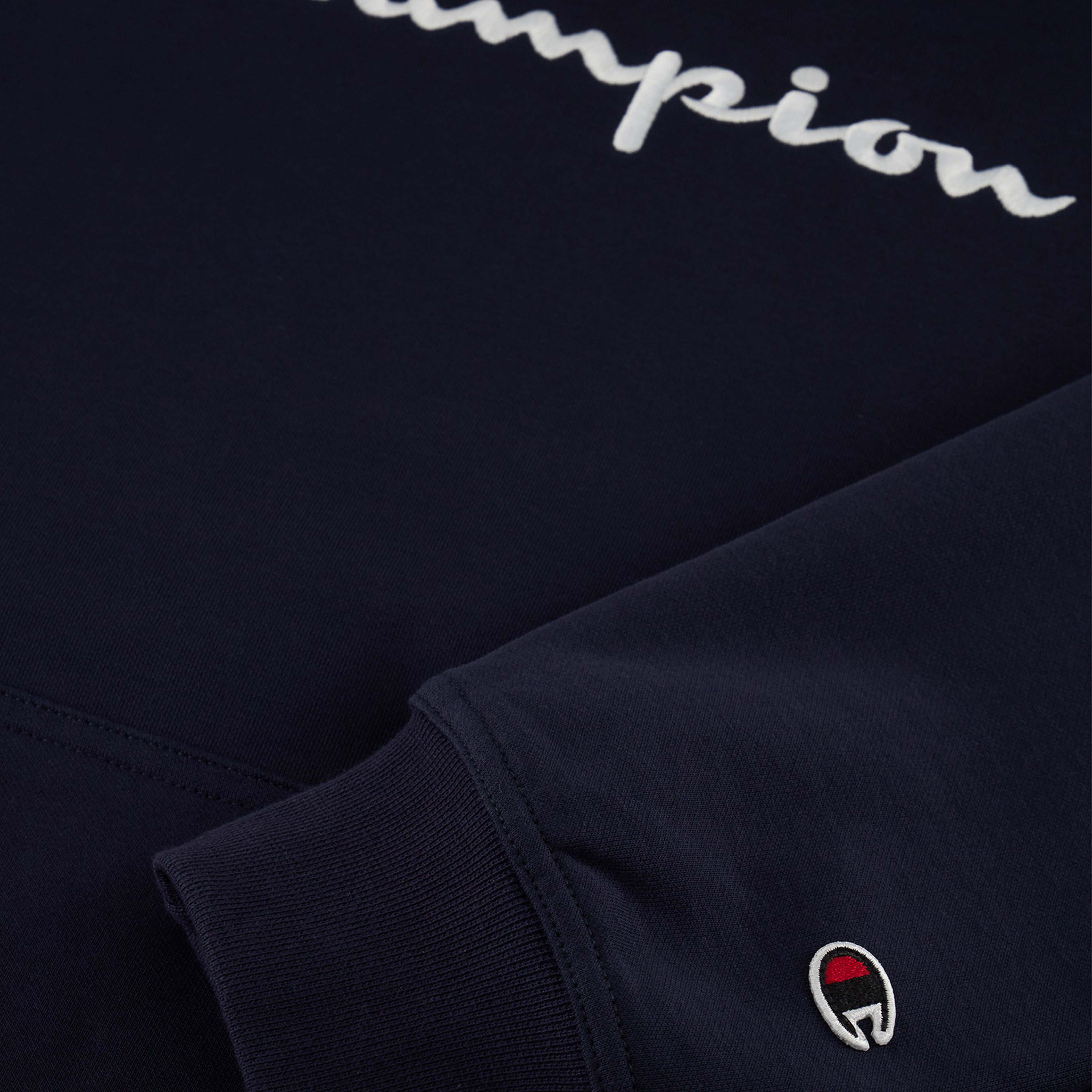 Champion Big Logo Fleece Erkek Lacivert Hoodie