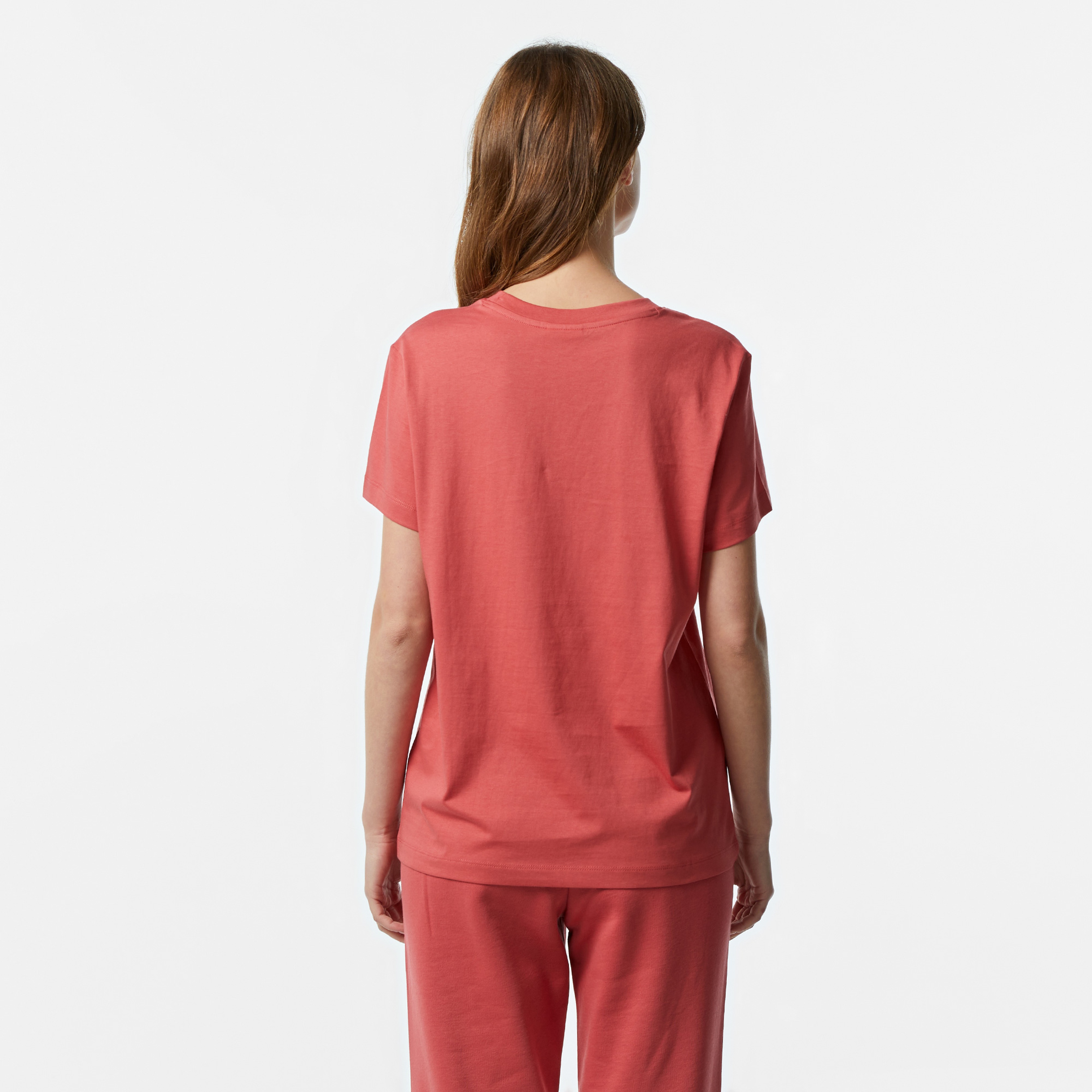 Champion Tonal Big Logo Jersey Kadın Kırmızı T-Shirt