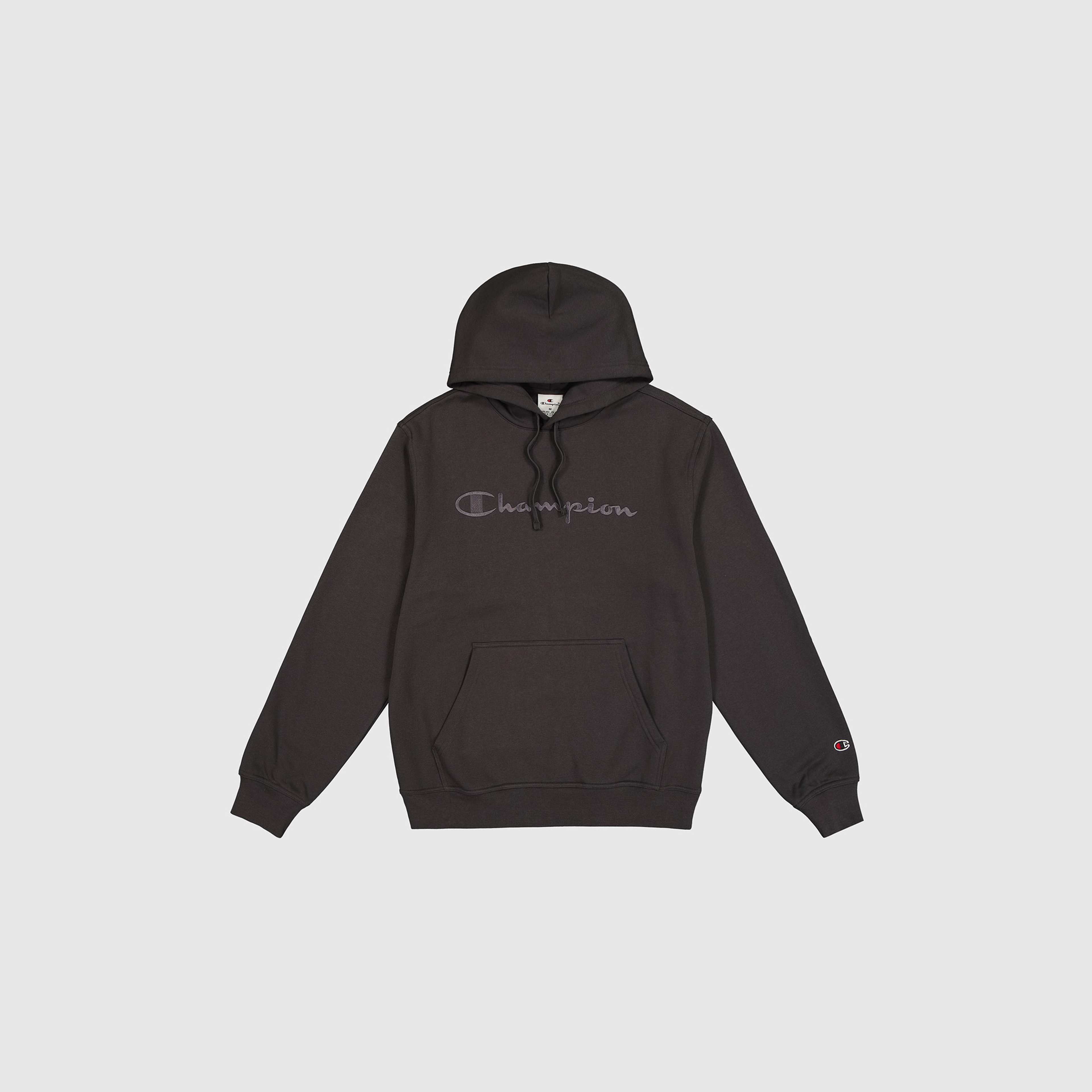 Champion Big Logo Fleece Erkek Siyah Hoodie