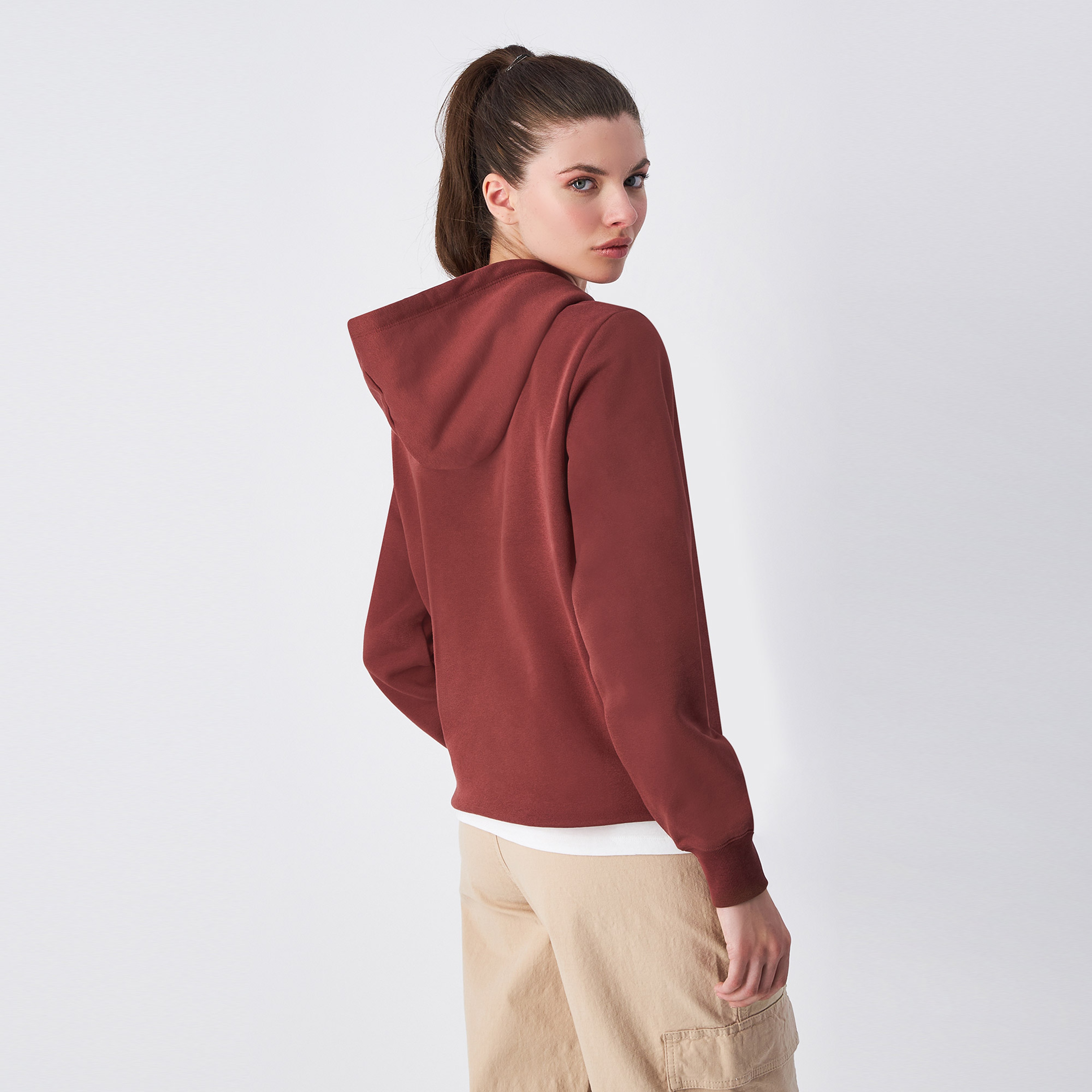 Champion Big Logo Slim Fit Kadın Kırmızı Hoodie
