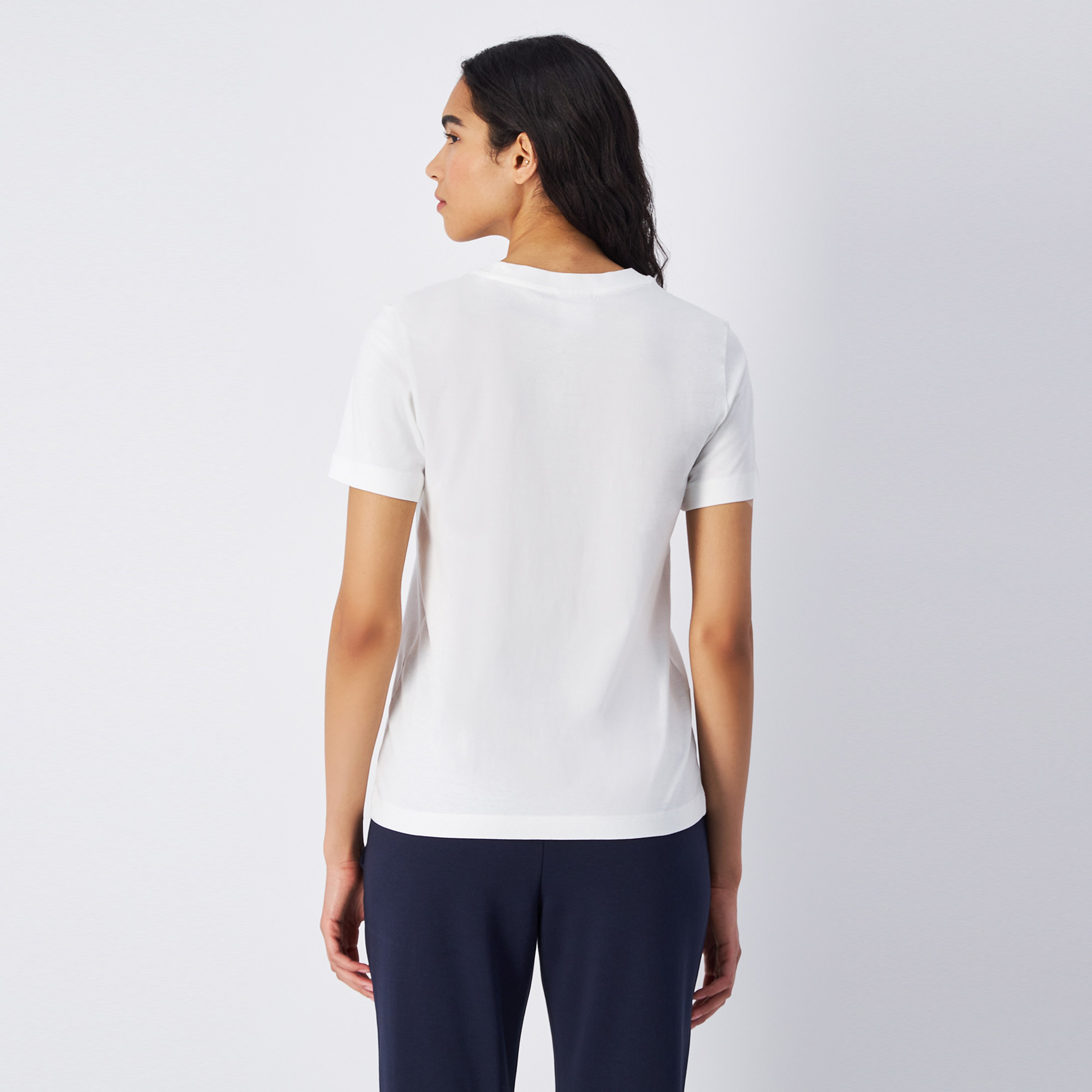 Champion Big Logo Jersey Kadın Beyaz T-Shirt