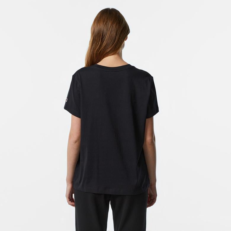Champion Tonal Big Logo Jersey Kadın Siyah T-Shirt
