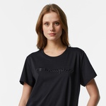 Champion Tonal Big Logo Jersey Kadın Siyah T-Shirt