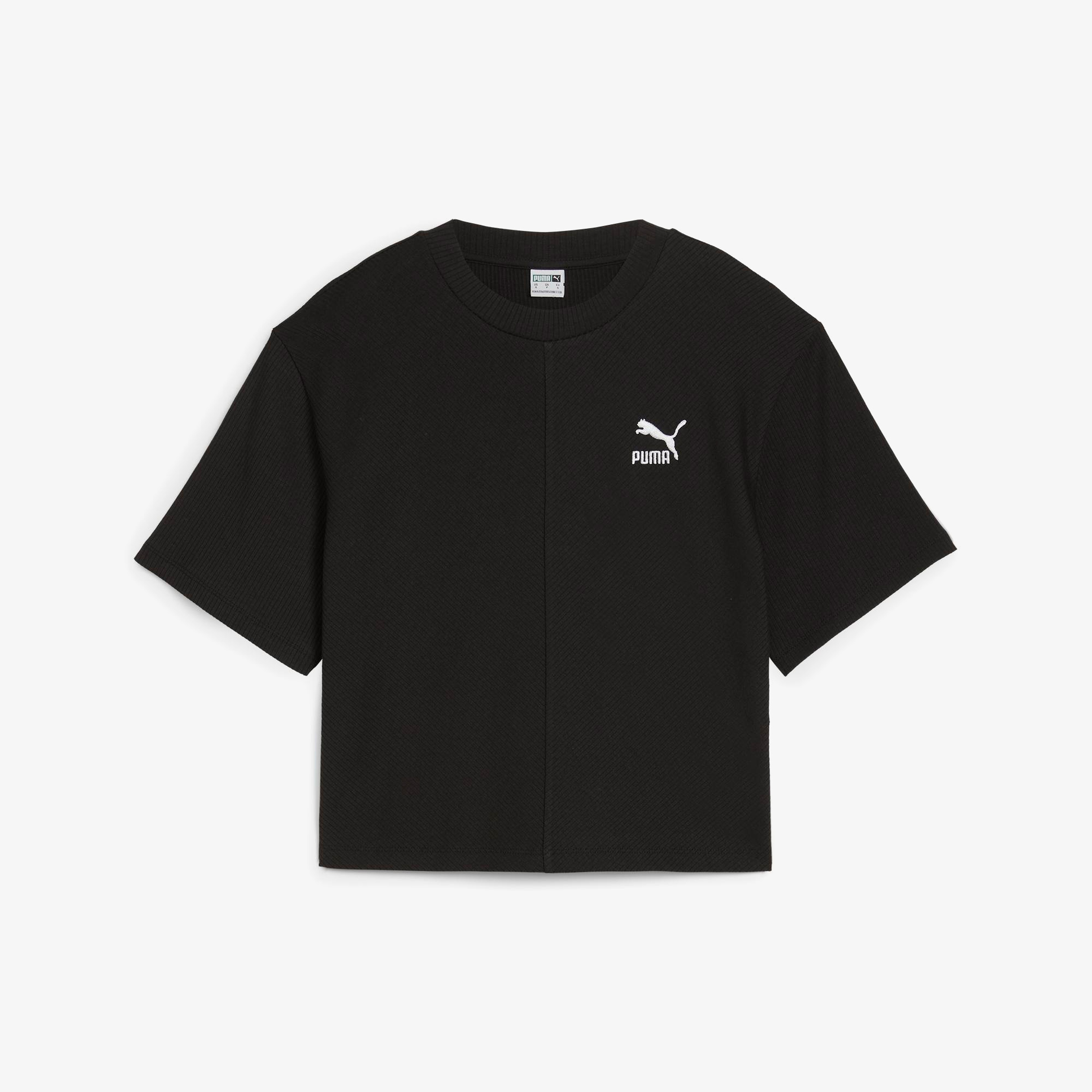 Puma Classıcs Ribbed Relaxed Kadın Siyah T-Shirt