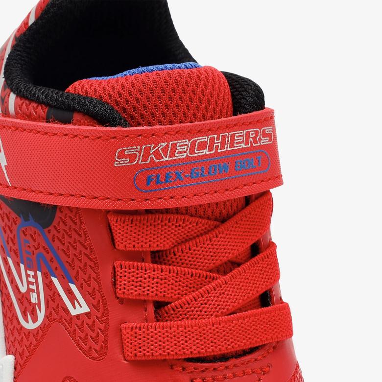 Skechers Flex-Glow Bolt Bebek Kırmızı/Siyah Spor Ayakkabı