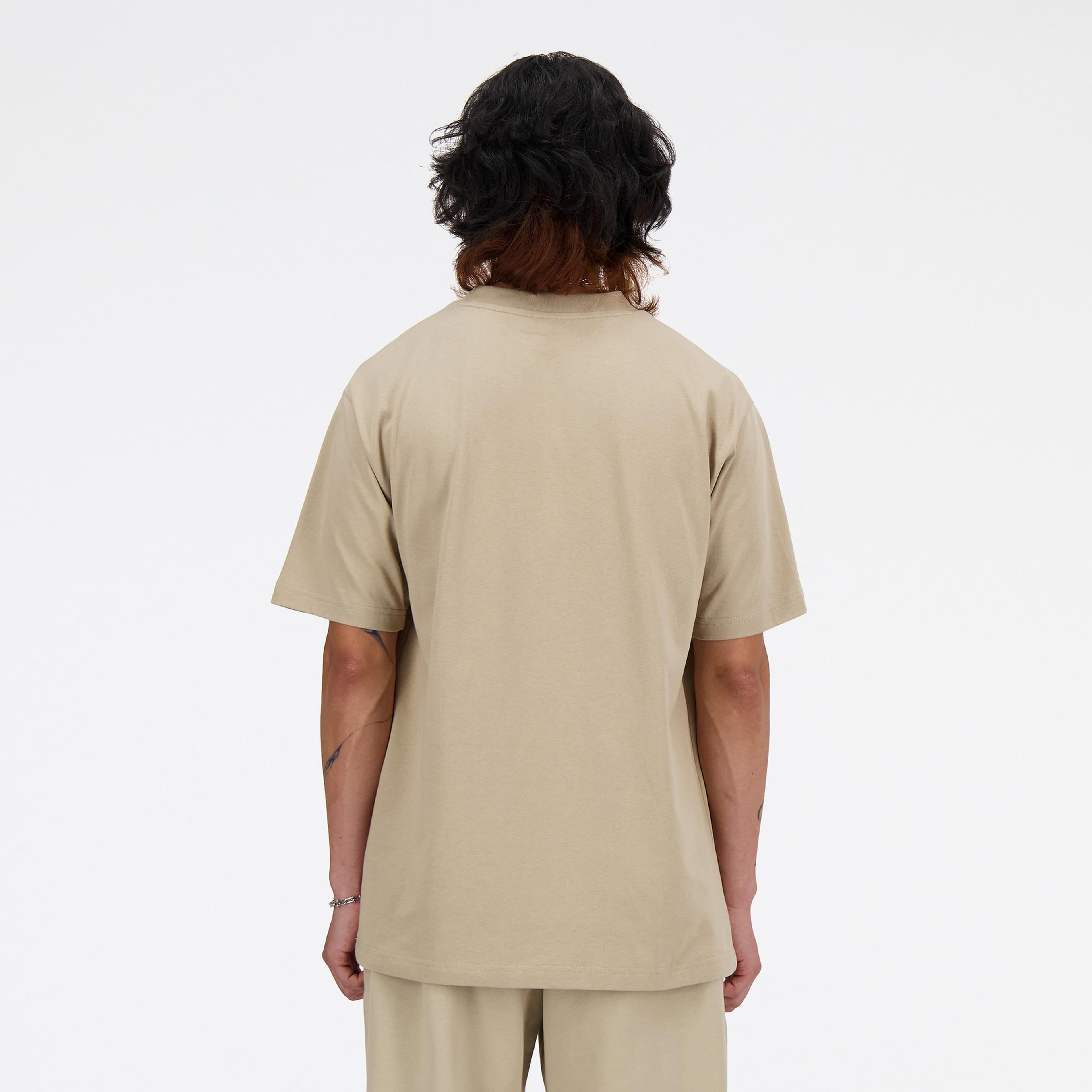 New Balance Athletics Erkek Bej T-Shirt
